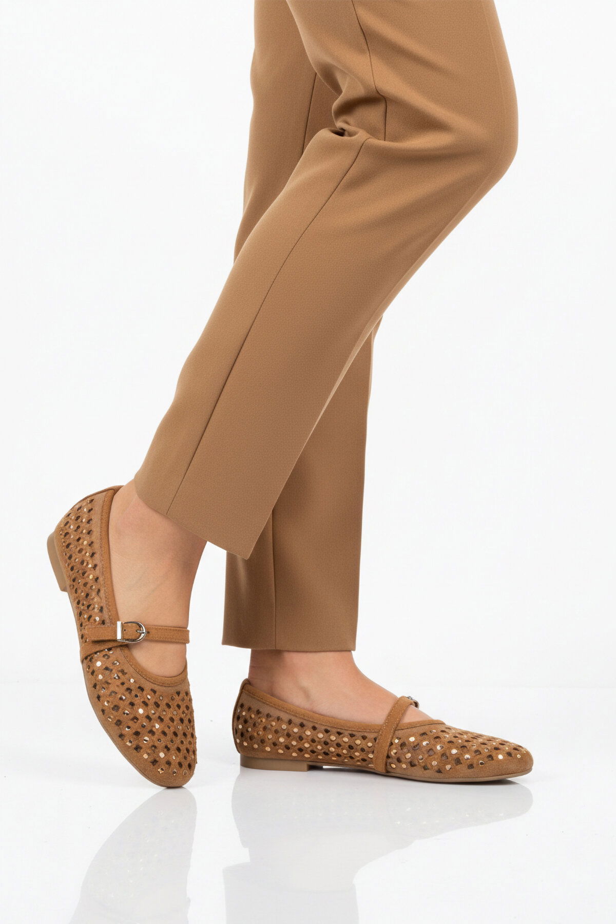 A Spor Taba A Spor Aspor Taba Taş İşlemeli Kadın Babet