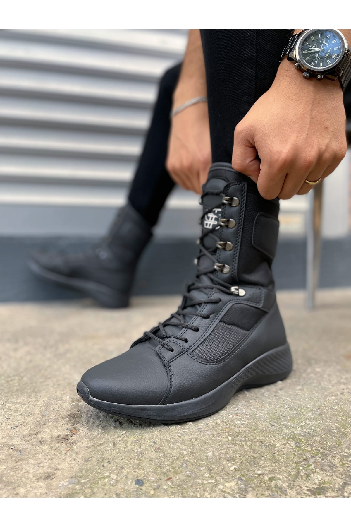 Pabucmarketi Haki Pabucmarketi Bağcıklı Erkek Postal Bot