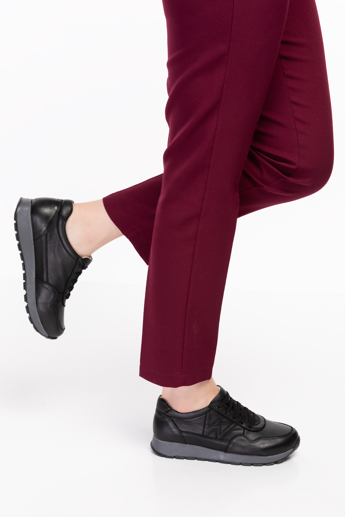 Gondol Kundura Siyah Gondol Kundura Gondol İçi Dışı Hakiki Deri Anatomik Taban Spor Ayakkabı flf.444