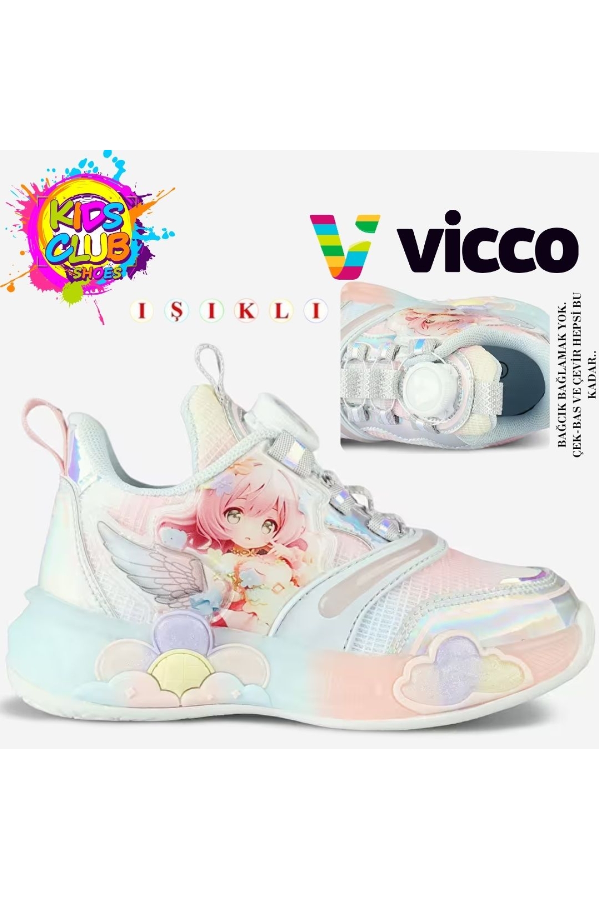 コレクション Yukifly Yusi Akıllı Bağcıklı Işıklı Ortopedik Çocuk Spor Ayakkabı