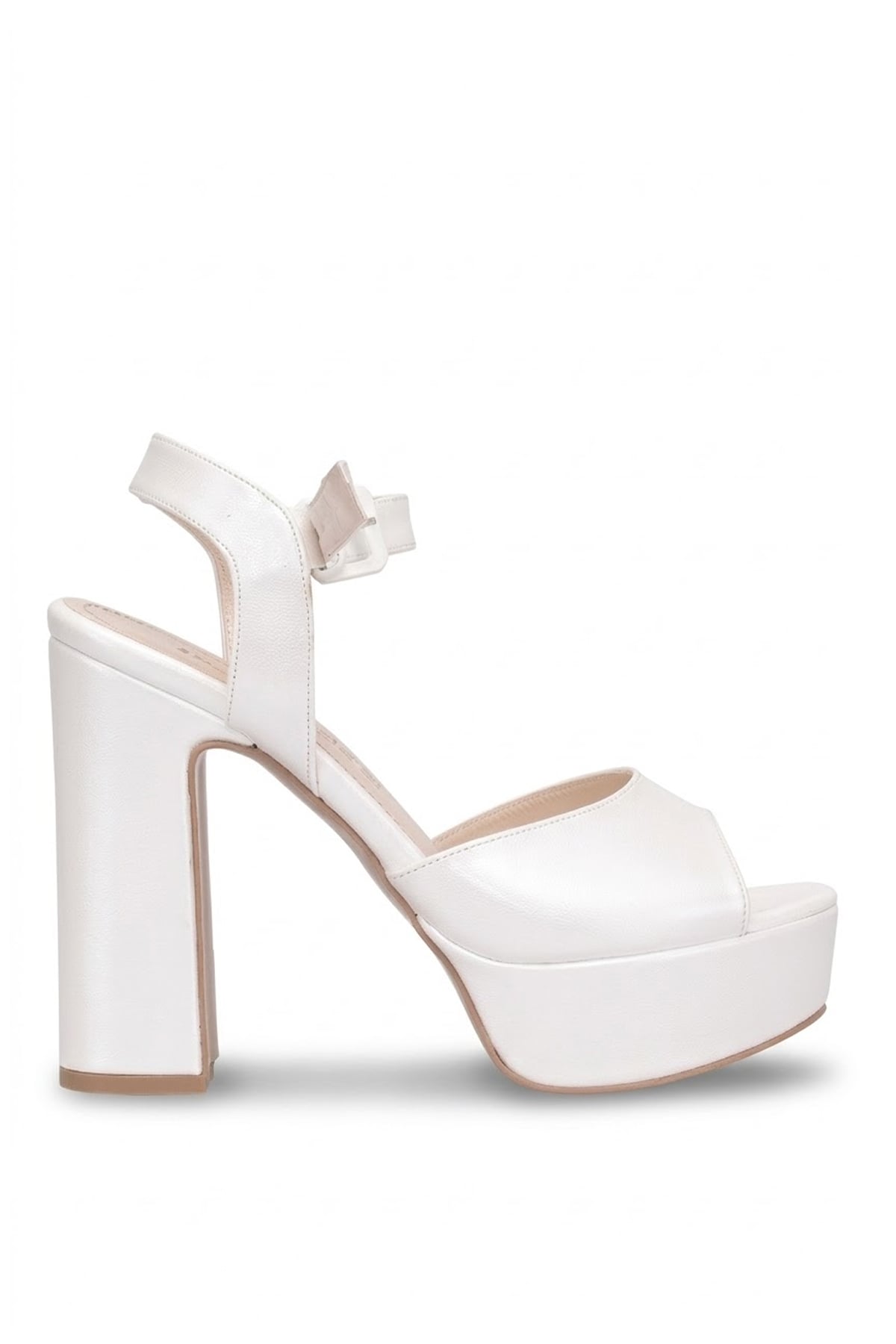 Ayakkabı Fuarı Beyaz Ayakkabı Fuarı Elit PM08 K2024-1 Kadın Platform Sedef