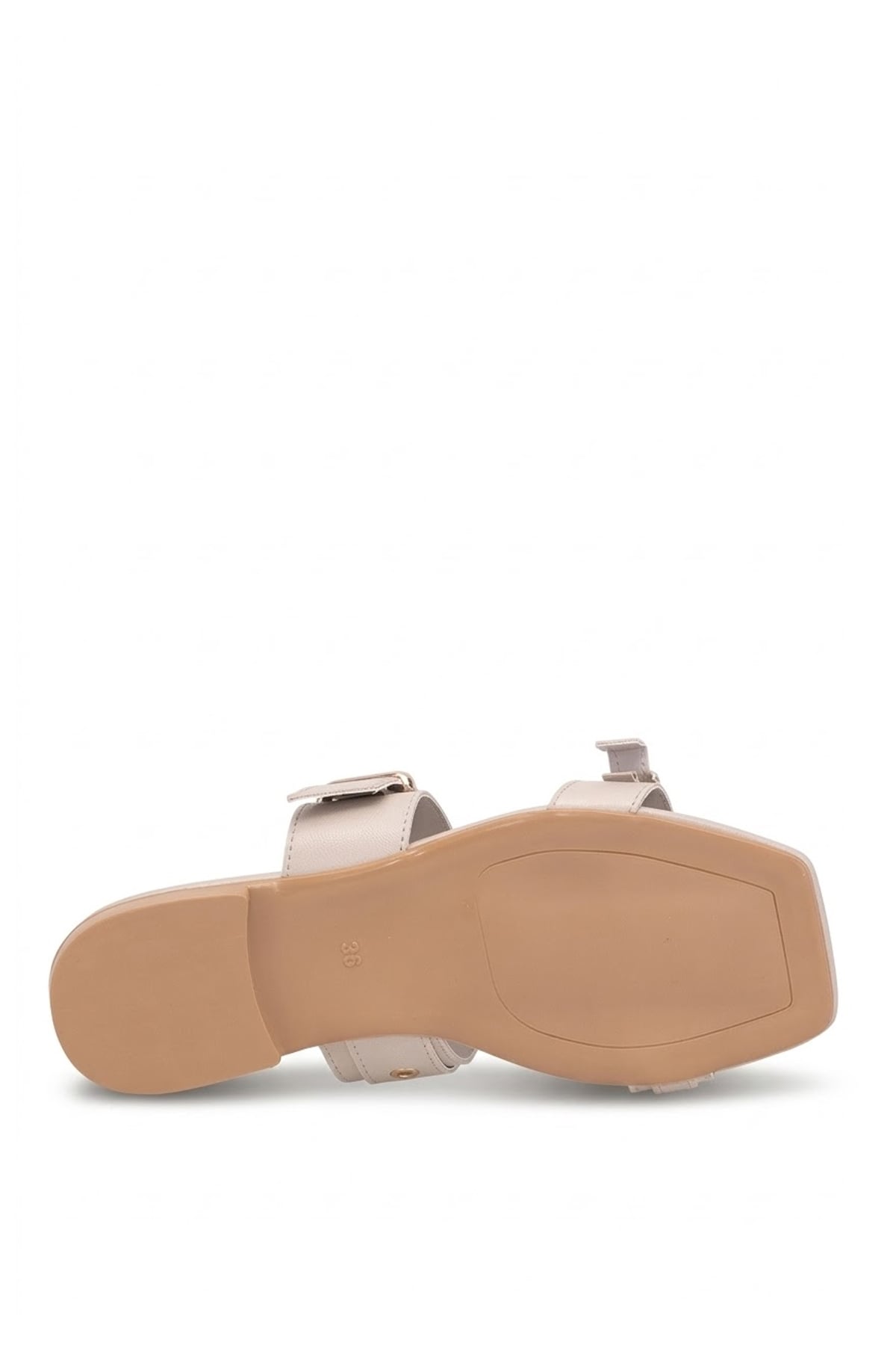 Ayakkabı Fuarı Bej Ayakkabı Fuarı Elit PM543 K927 Kadın Düz Terlik