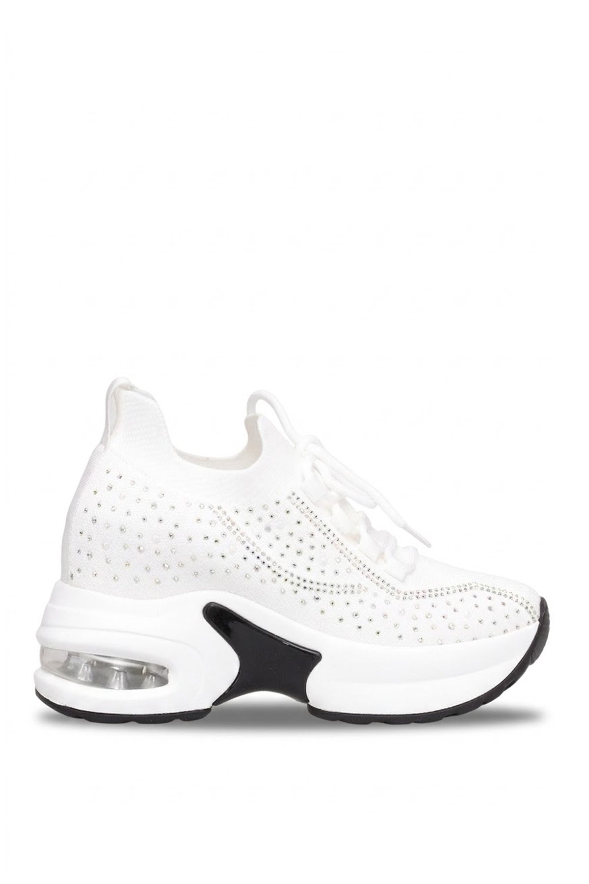 Ayakkabı Fuarı Siyah Ayakkabı Fuarı Elit HML2051 Kadın Taşlı Yürüyüş Ayakkabısı