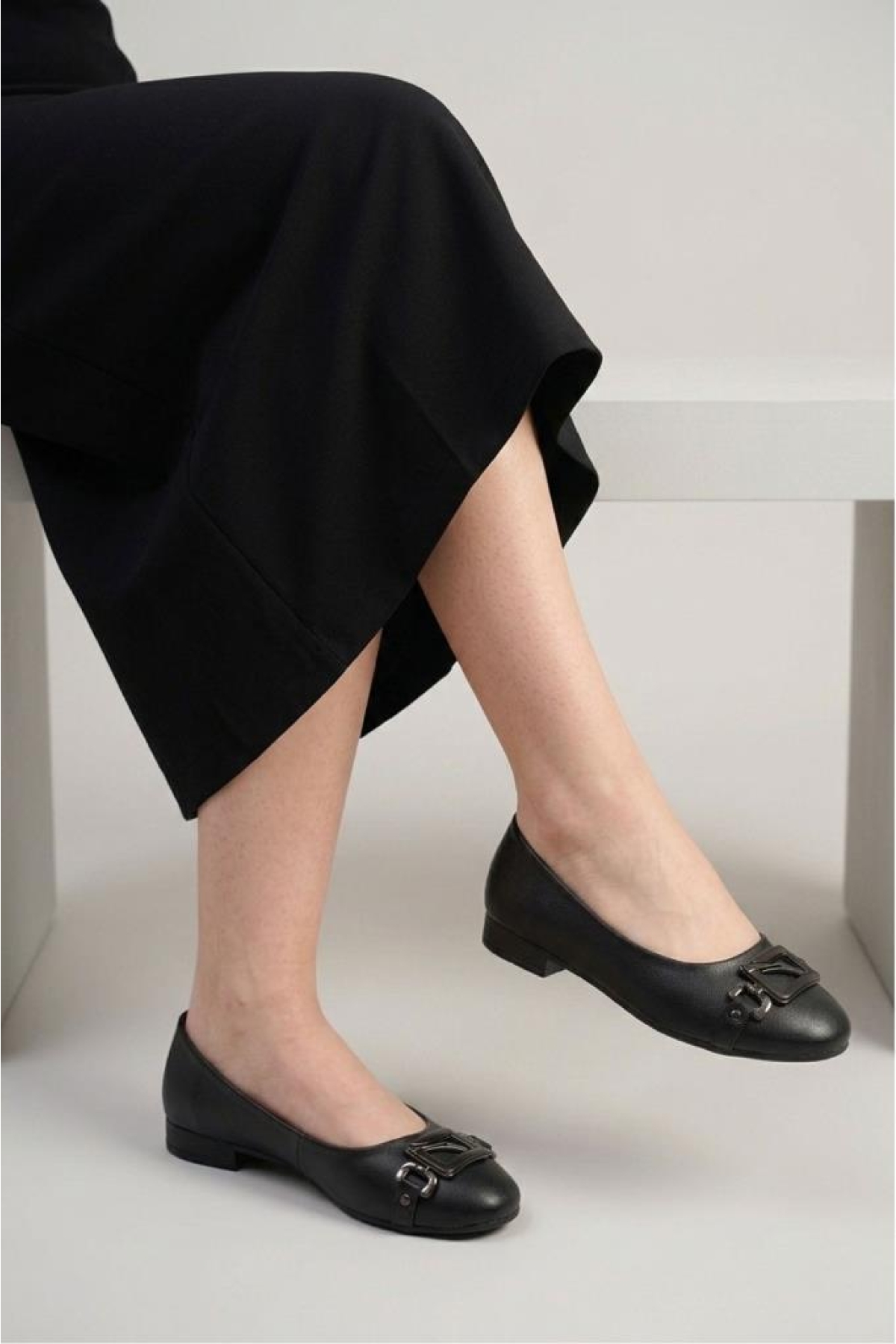 Papuçcity Bej Papuçcity Fendi 03417 Kadın Günlük Tokalı Babet