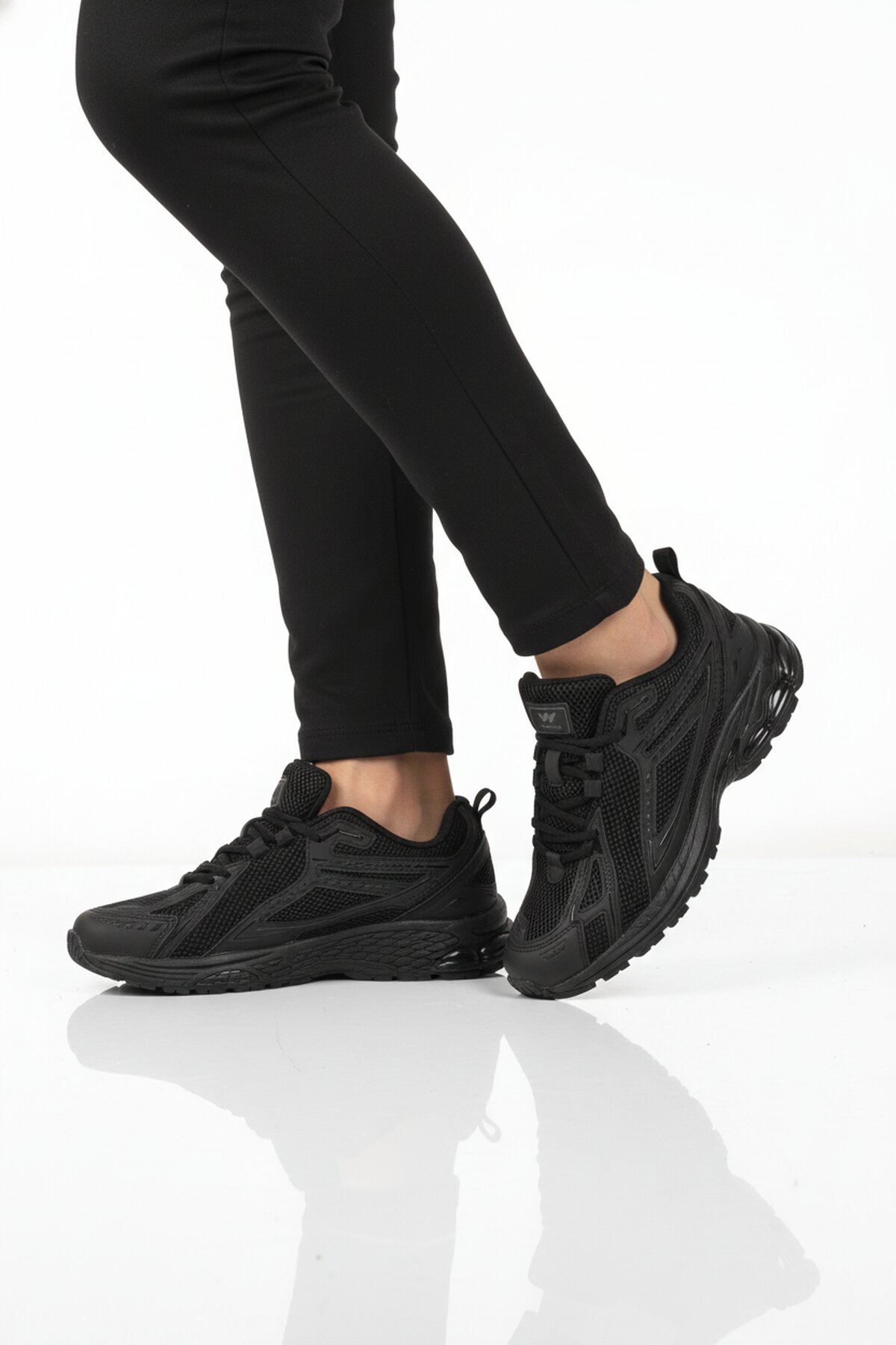 Walkway Siyah Fileli Hafif Esnek Hafızalı Taban Unisex Spor Ayakkabı Ruth G