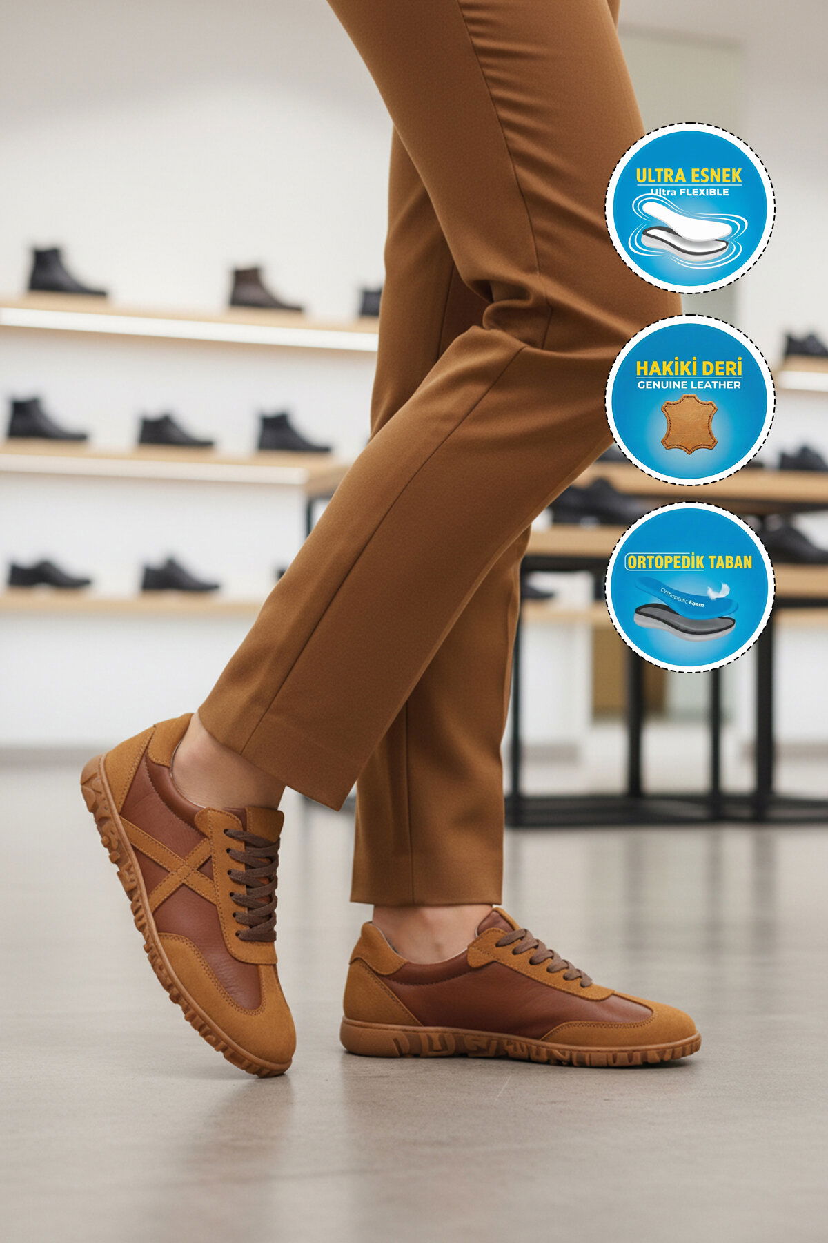 Ayakmod Siyah Ayakmod Hakiki Deri Anatomik Kadın Casual Ayakkabı F-003 Z