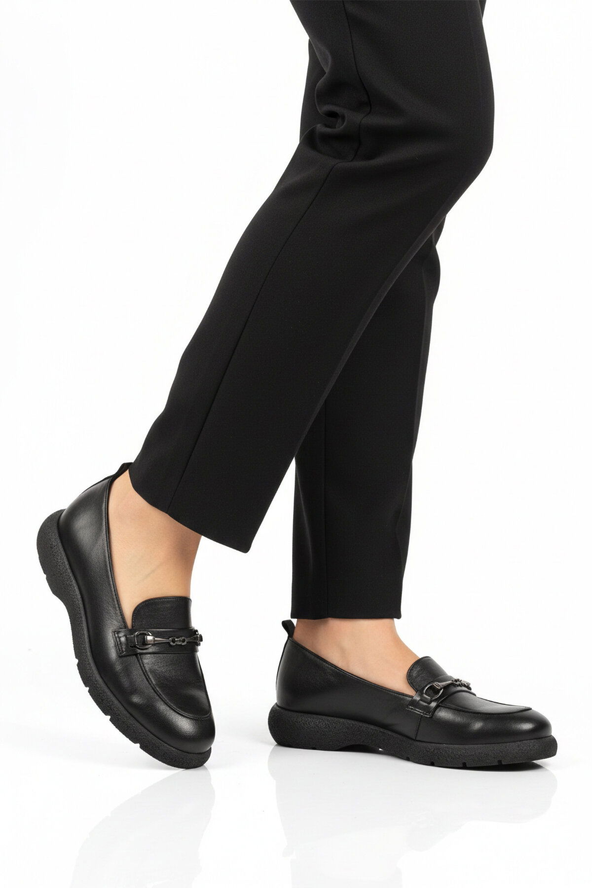 Ayakmod Siyah Ayakmod Hakiki Deri Kadın Casual Ayakkabı Premium 44332 Z
