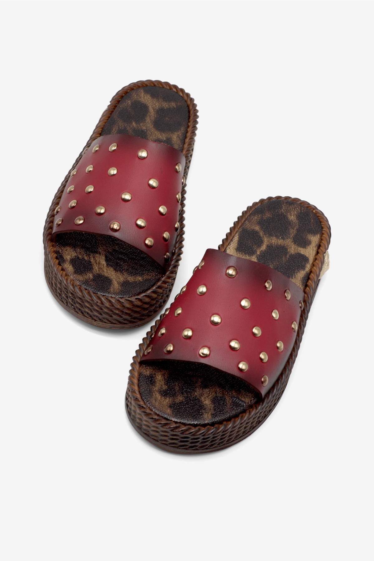 Tonny Black Kırmızı Tonny Black Poli Taban Kadın Düz Boncuk Detaylı Terlik