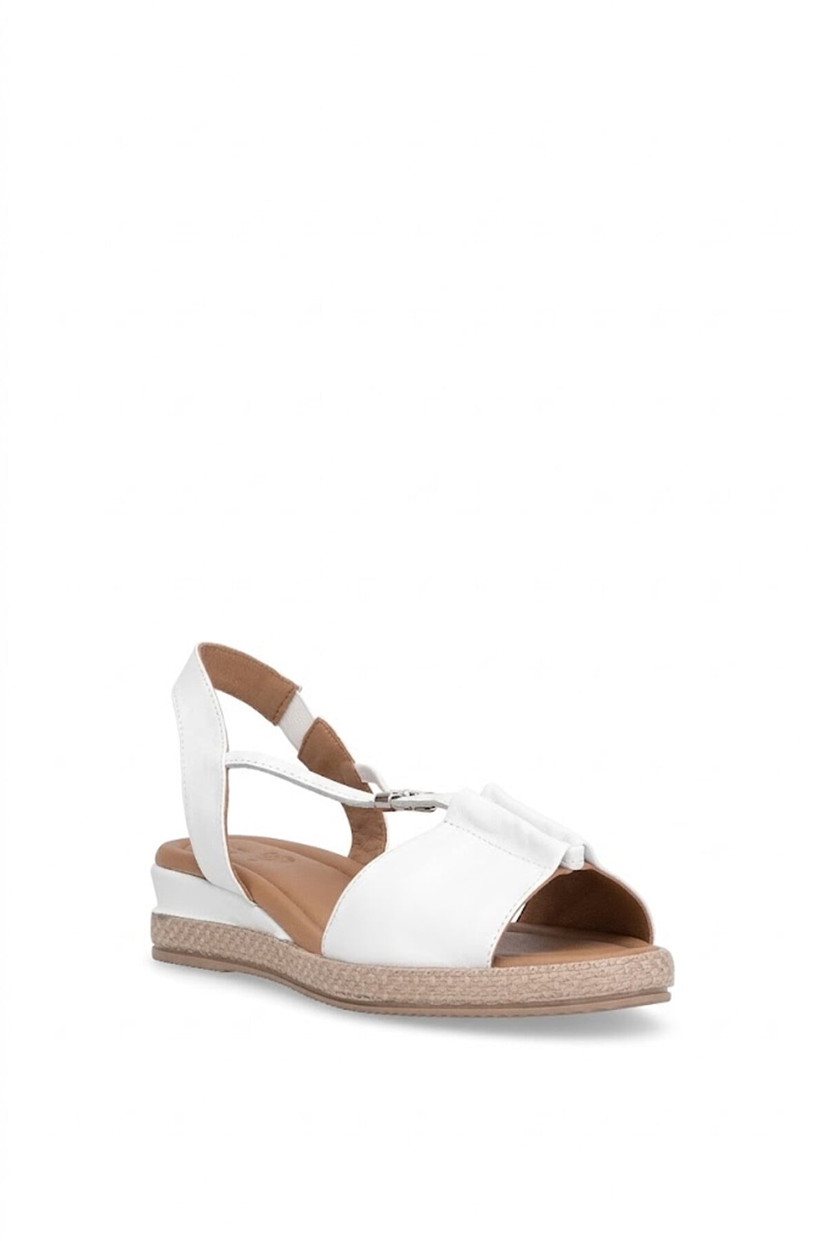 Ayakkabı Fuarı Siyah Ayakkabı Fuarı Elit ZYN1276 Kadın Hakiki Deri Düz Sandalet