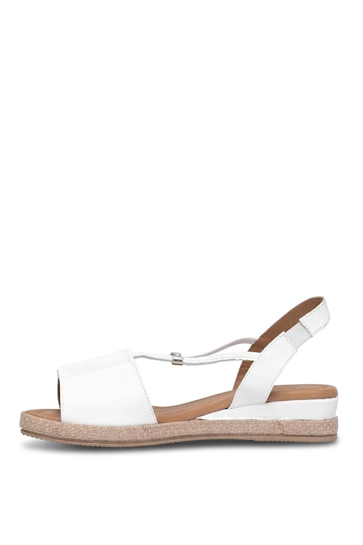 Ayakkabı Fuarı Siyah Ayakkabı Fuarı Elit ZYN1276 Kadın Hakiki Deri Düz Sandalet