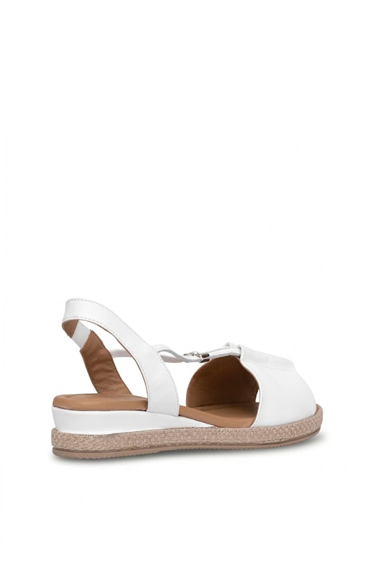 Ayakkabı Fuarı Siyah Ayakkabı Fuarı Elit ZYN1276 Kadın Hakiki Deri Düz Sandalet