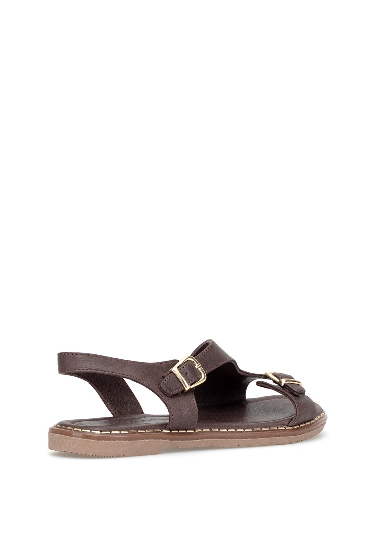 Ayakkabı Fuarı Siyah Ayakkabı Fuarı Fuari Elit KOC54-07 Kadın Hakiki Deri Düz Sandalet