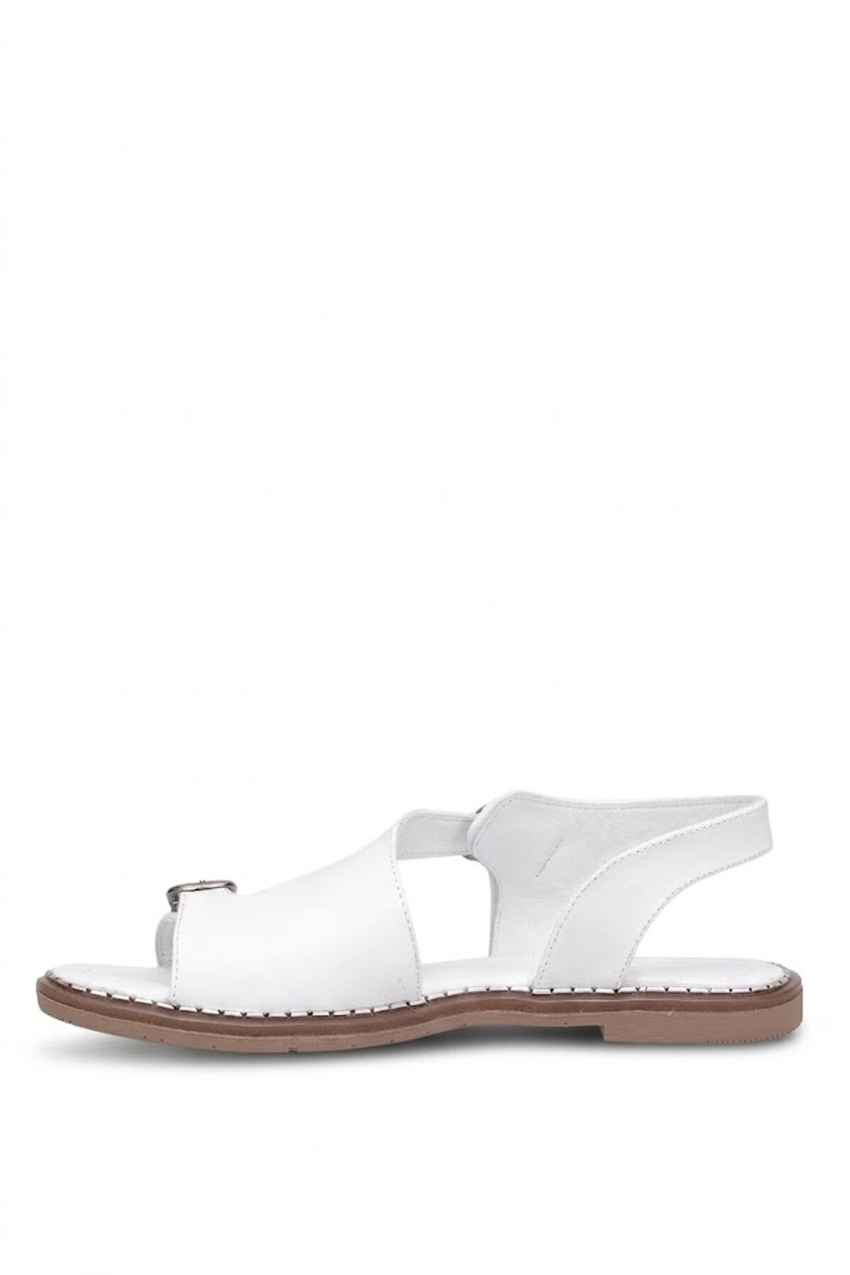 Ayakkabı Fuarı Siyah Ayakkabı Fuarı Fuari Elit KOC54-07 Kadın Hakiki Deri Düz Sandalet