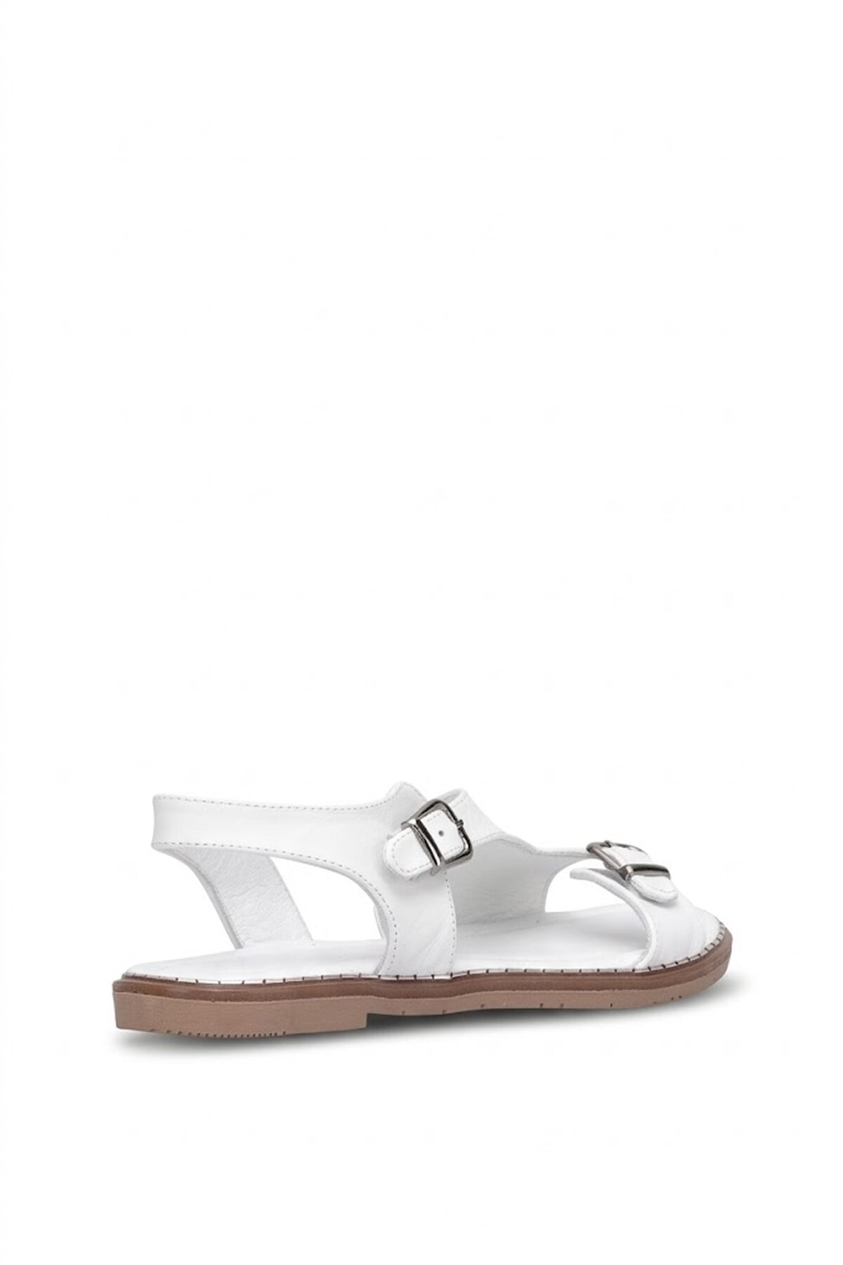 Ayakkabı Fuarı Siyah Ayakkabı Fuarı Fuari Elit KOC54-07 Kadın Hakiki Deri Düz Sandalet