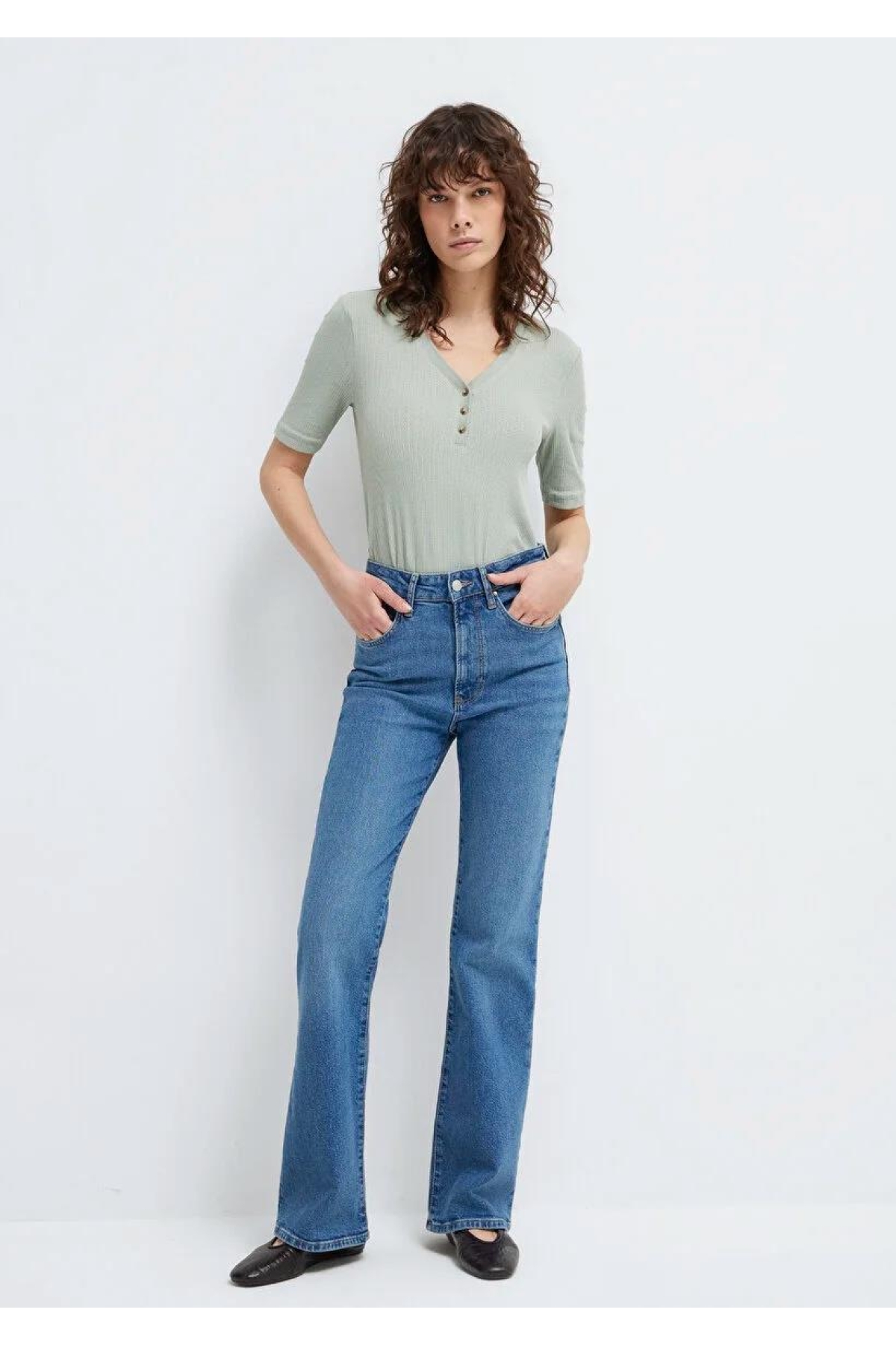 Kadın Non Denim Çelik Gri Modelli Penye T-Shirt M1613761-70113