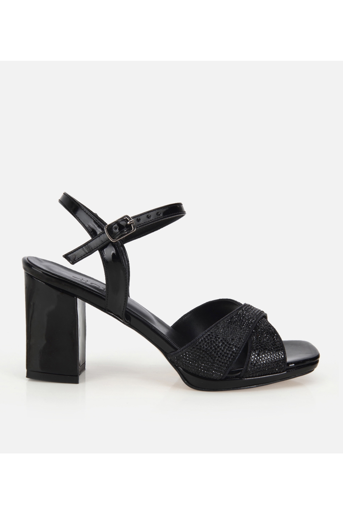 Hotiç Altın Hotiç Hotiç Rugan Kadın Taş Detaylı Bilekte Topuklu Sandalet