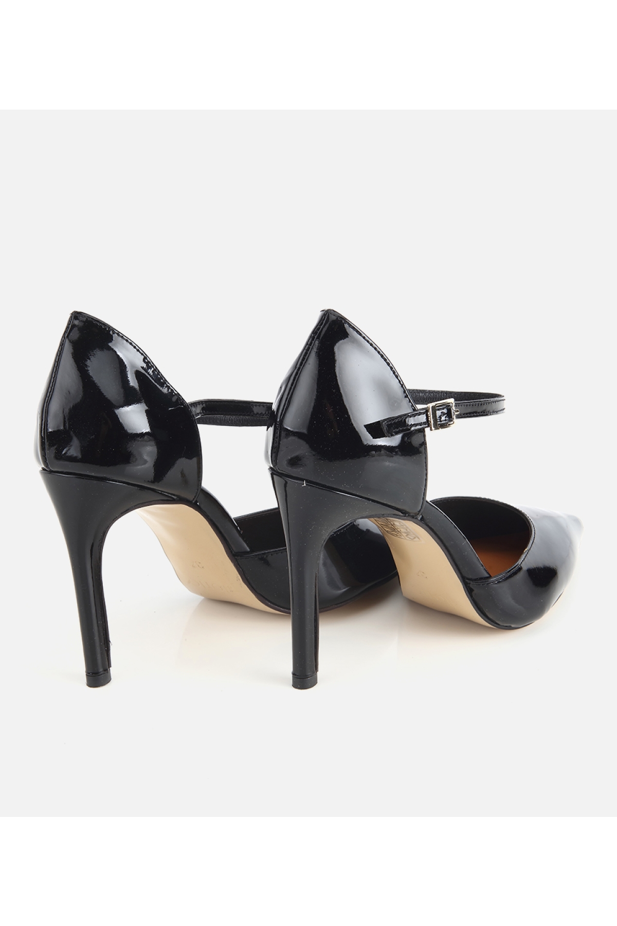 Hotiç Siyah Hotiç Hotiç Rugan Kadın Deri Bilekten Bağlamalı Stiletto