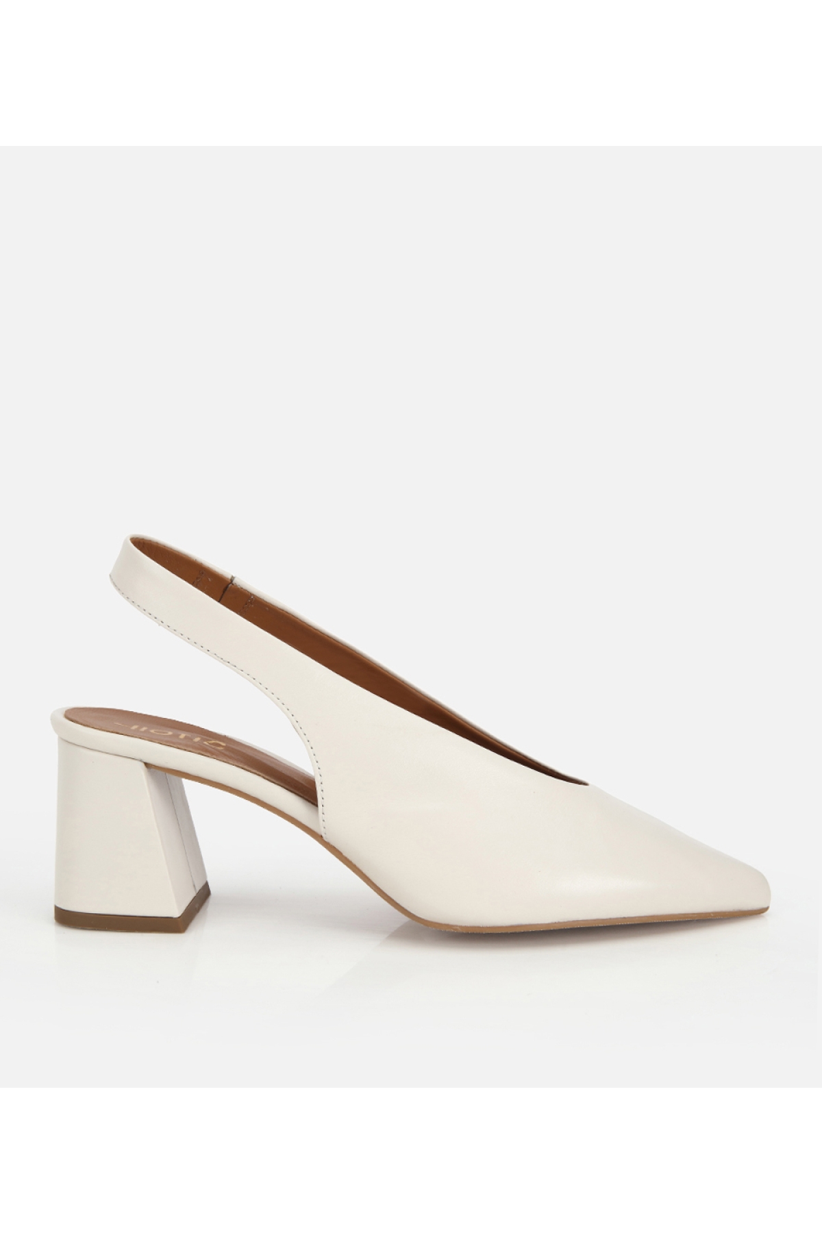 Hotiç Turuncu Hotiç Hotiç Deri Kadın Arkası Açık Kalın Topuklu Ayakkabı