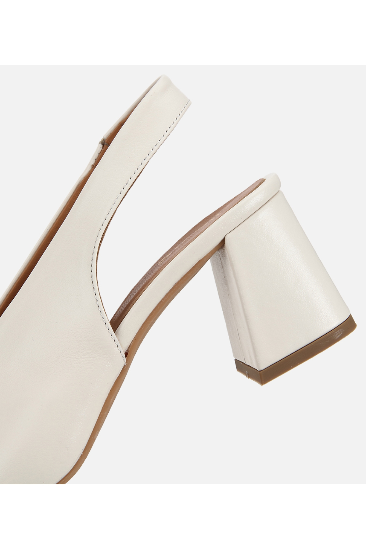 Hotiç Turuncu Hotiç Hotiç Deri Kadın Arkası Açık Kalın Topuklu Ayakkabı