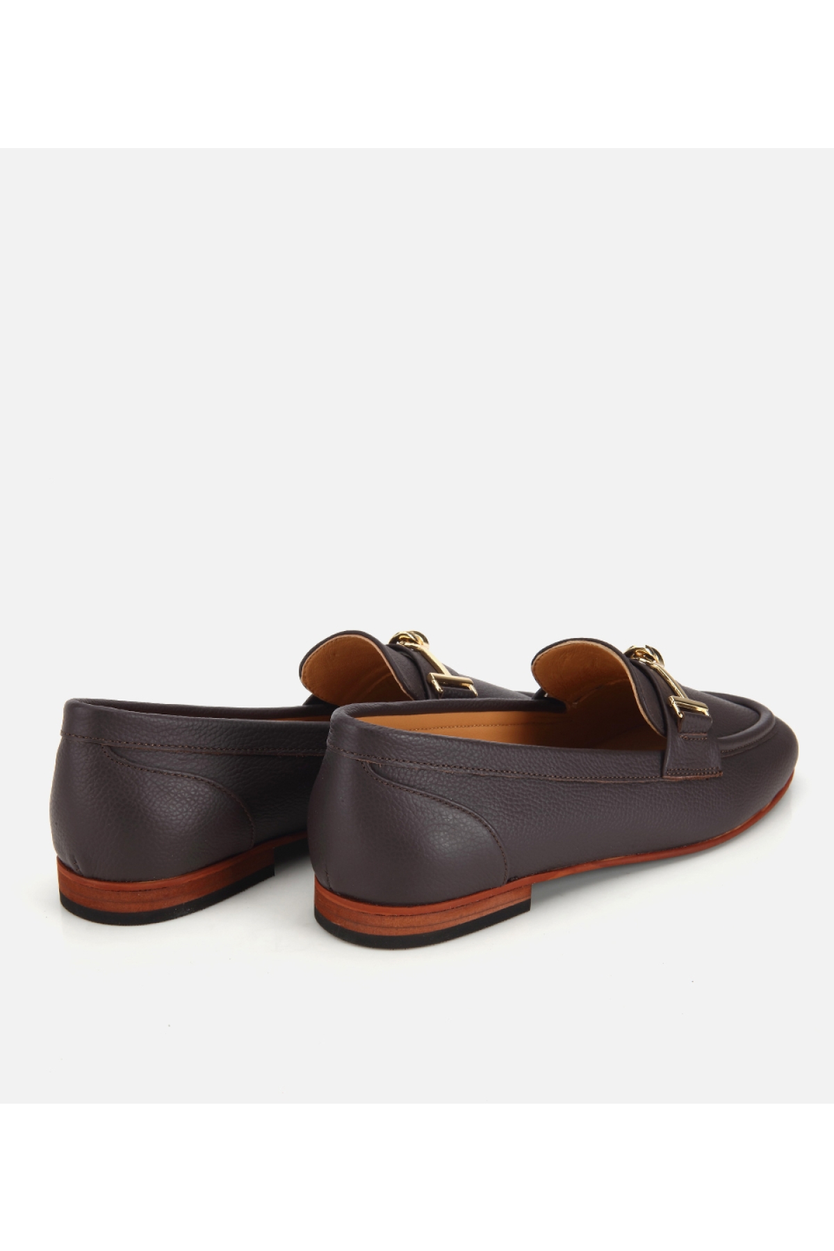 Hotiç Kahverengi Hotiç Hotiç Deri Kadın Yumuşak Dokulu Tokalı Klasik Loafer