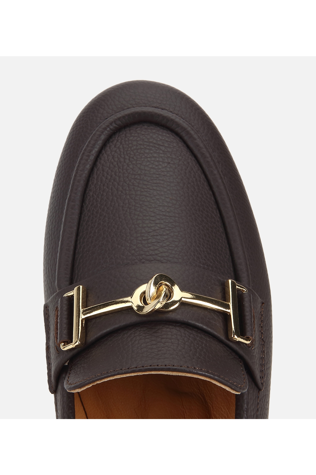 Hotiç Kahverengi Hotiç Hotiç Deri Kadın Yumuşak Dokulu Tokalı Klasik Loafer