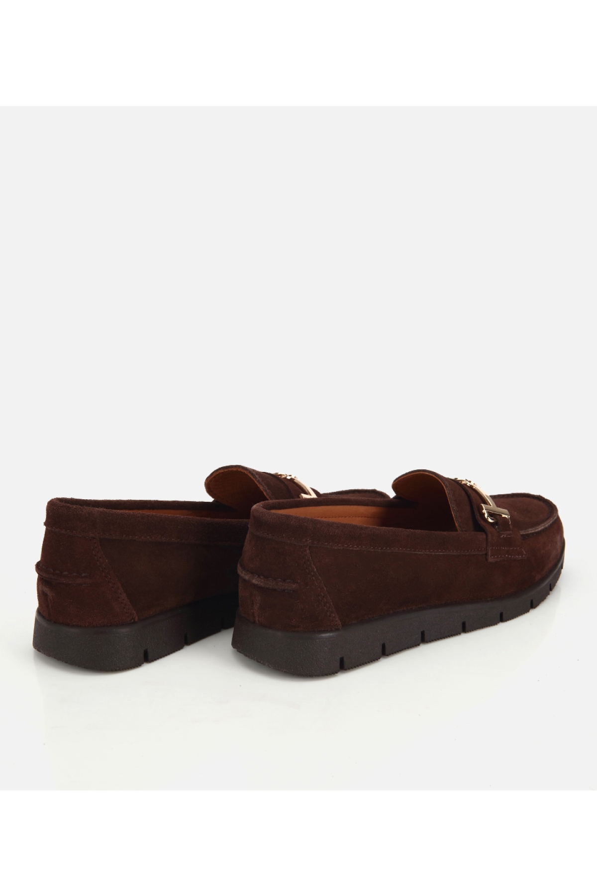Hotiç Kahverengi Hotiç Hotiç Süet Kadın Deri Yumuşak Tabanlı Tokalı Günlük Loafer