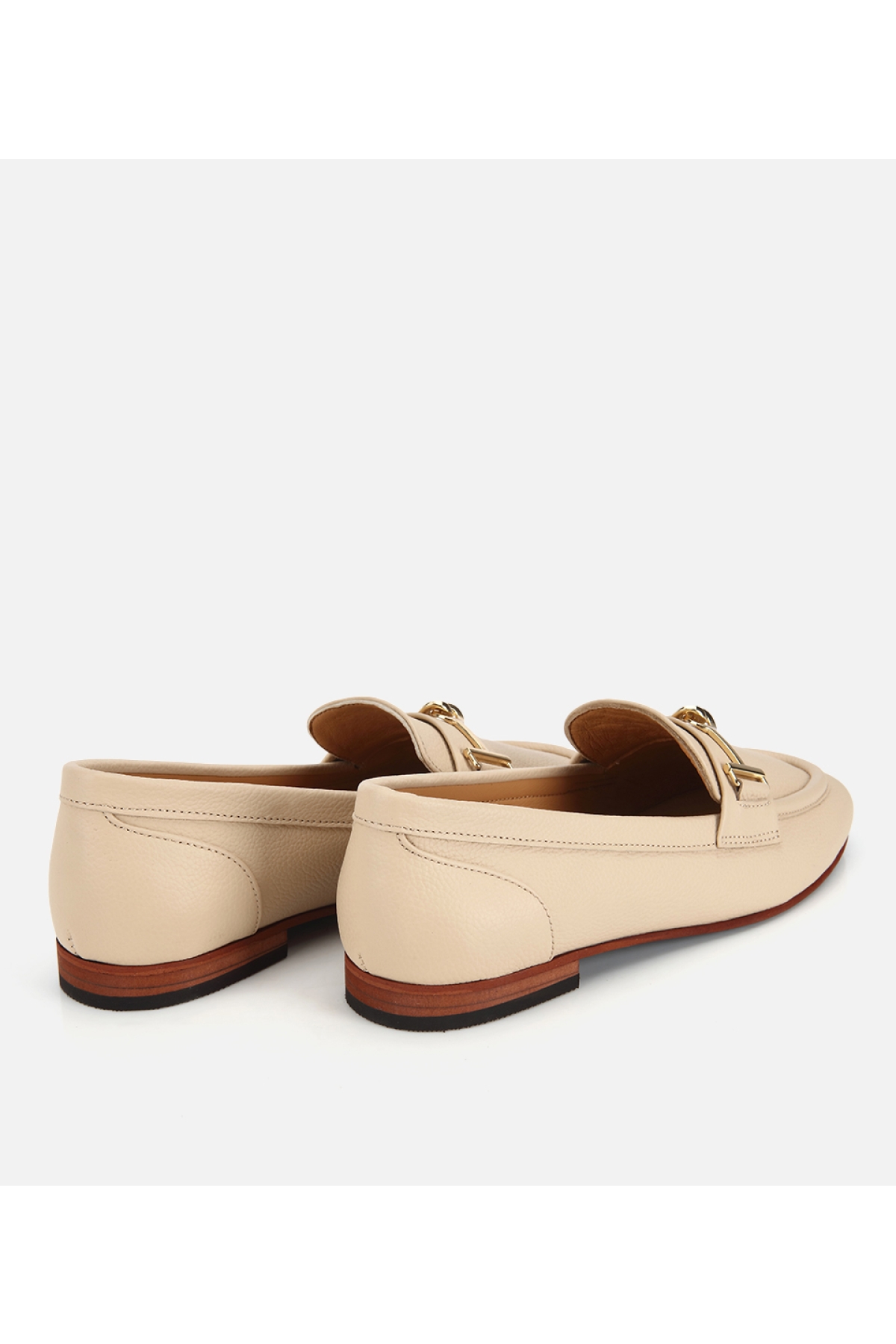 Hotiç Kahverengi Hotiç Hotiç Deri Kadın Yumuşak Dokulu Tokalı Klasik Loafer