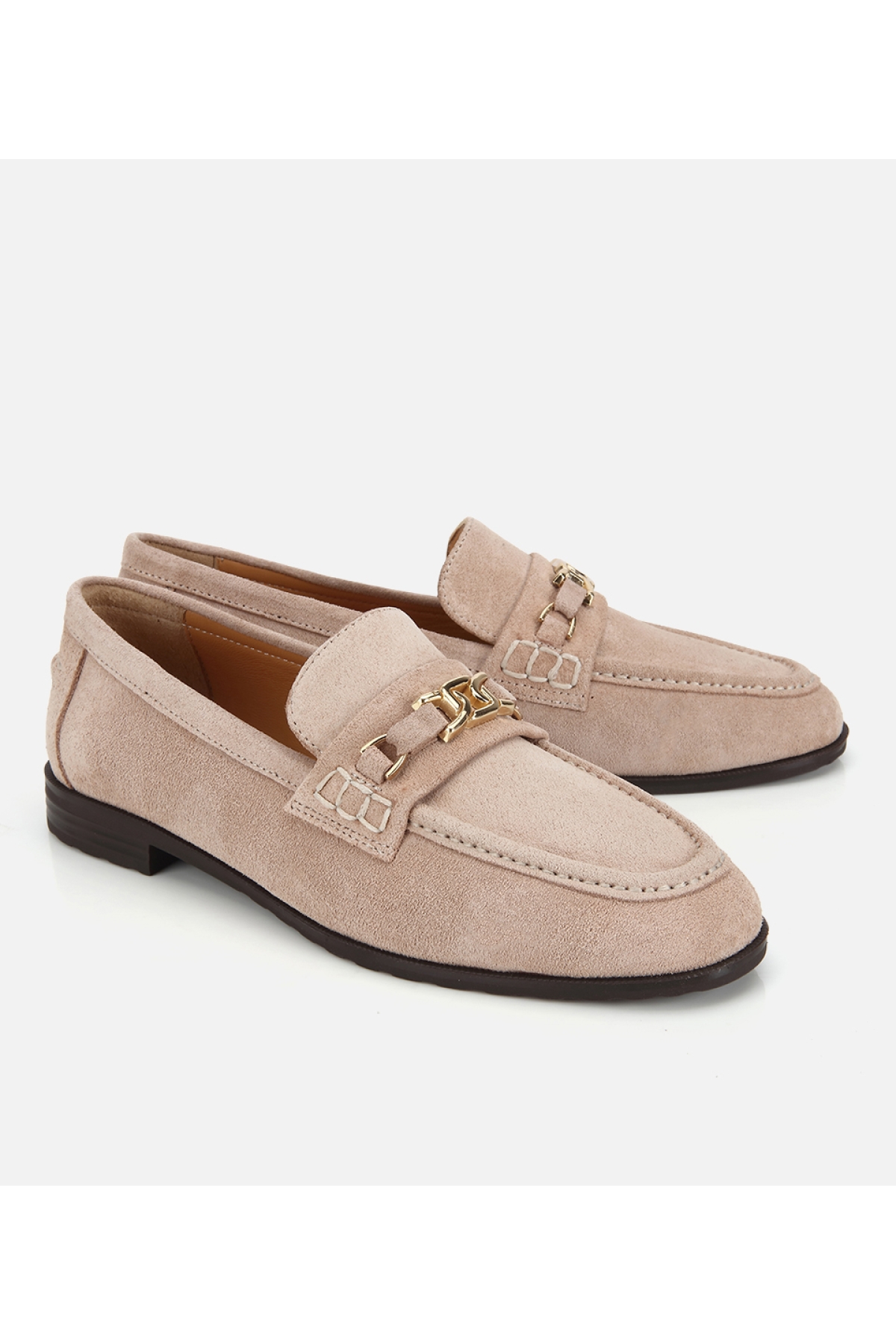 Hotiç Yeşil Hotiç Hotiç Süet Kadın Deri Toka Detaylı Klasik Loafer