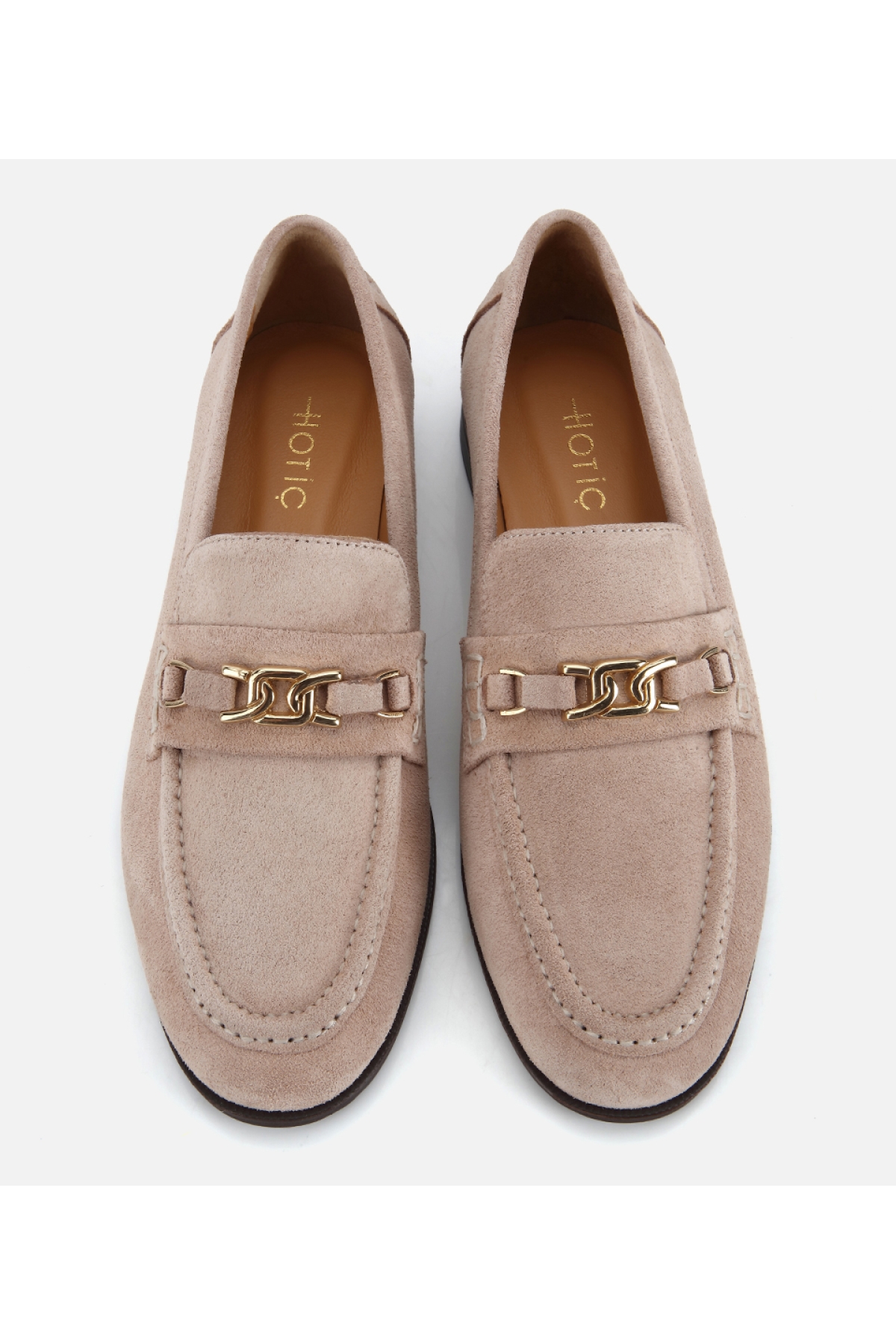 Hotiç Yeşil Hotiç Hotiç Süet Kadın Deri Toka Detaylı Klasik Loafer