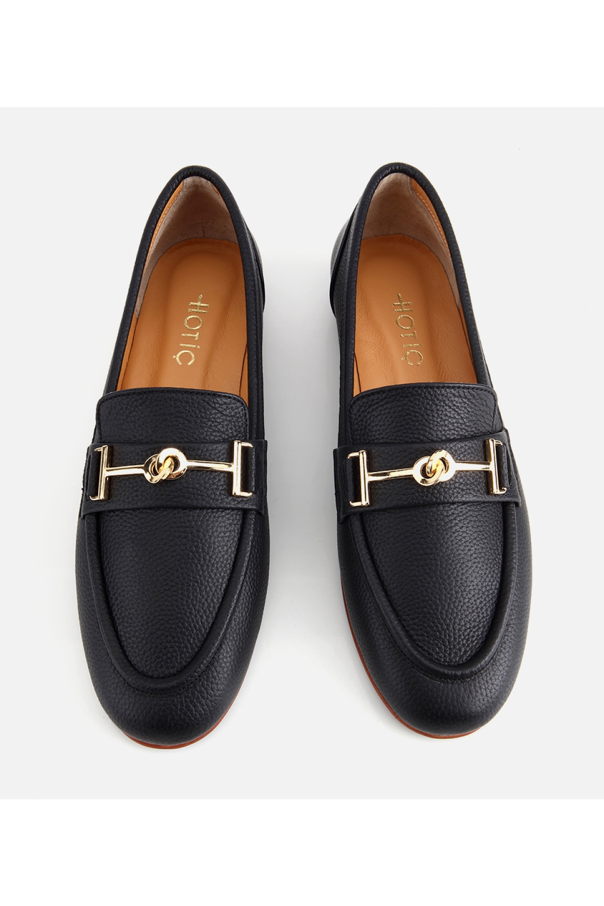 Hotiç Kahverengi Hotiç Hotiç Deri Kadın Yumuşak Dokulu Tokalı Klasik Loafer