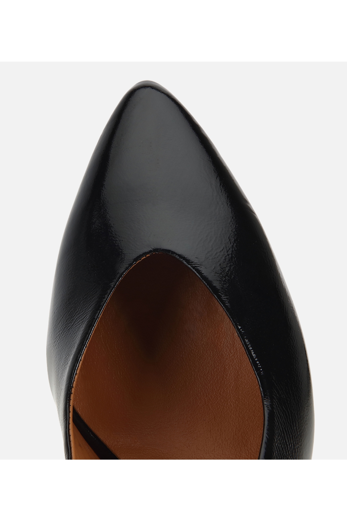 Hotiç Siyah Hotiç Hotiç Rugan Kadın Deri Sivri Burunlu Arkası Açık Kısa Topuklu Stiletto