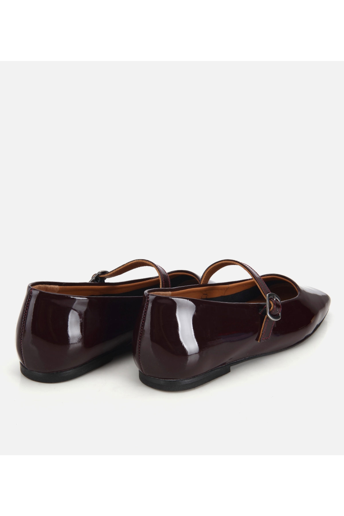 Hotiç Bordo Hotiç Hotiç Rugan Kadın Deri Bantlı Küt Burunlu Babet