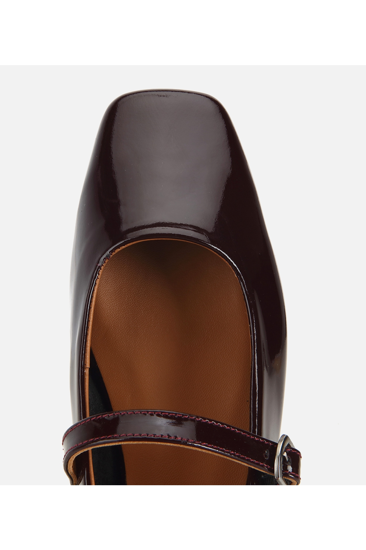 Hotiç Bordo Hotiç Hotiç Rugan Kadın Deri Bantlı Küt Burunlu Babet