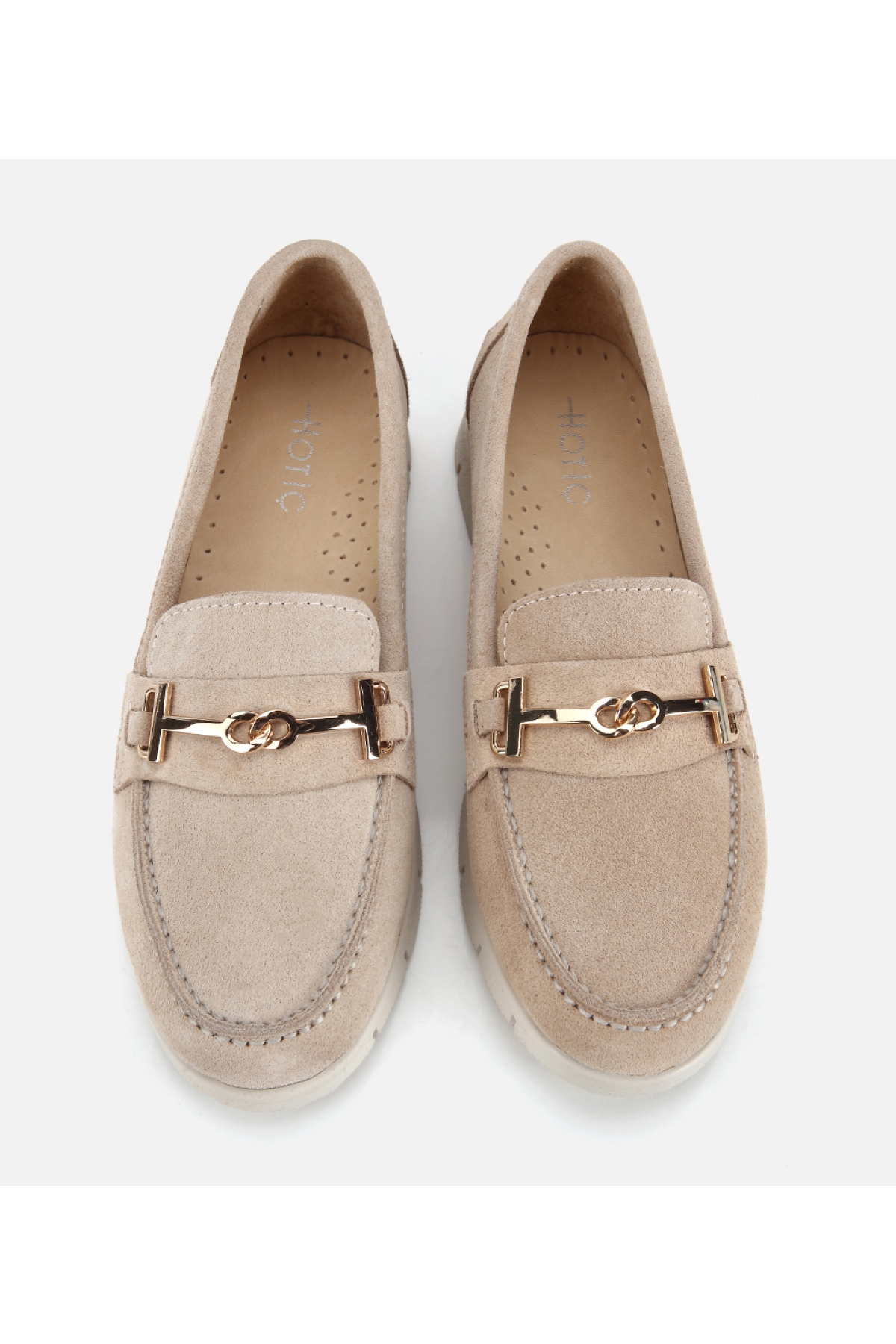 Hotiç Kahverengi Hotiç Hotiç Süet Kadın Deri Yumuşak Tabanlı Tokalı Günlük Loafer