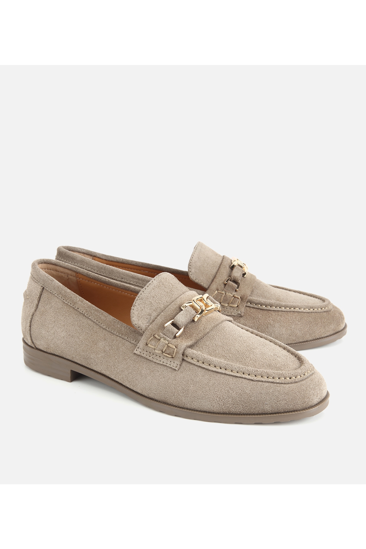 Hotiç Yeşil Hotiç Hotiç Süet Kadın Deri Toka Detaylı Klasik Loafer