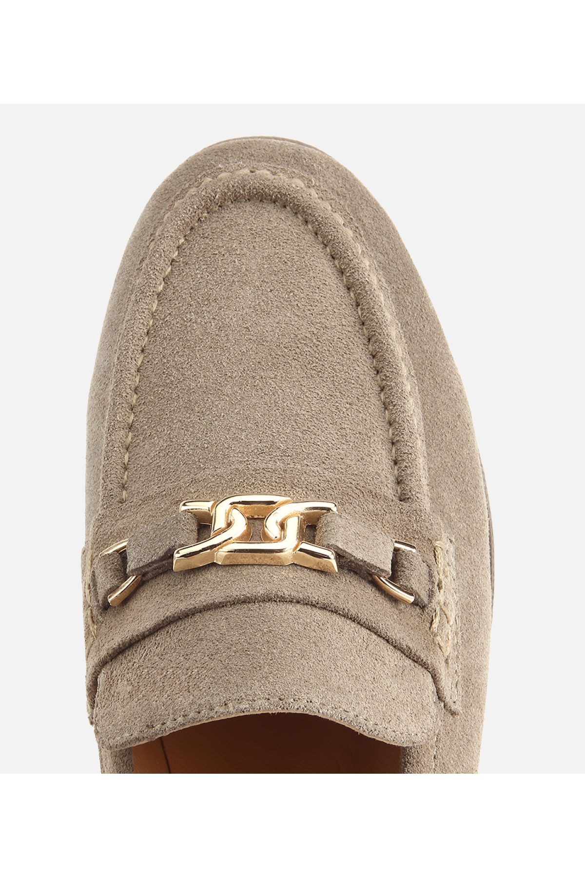 Hotiç Yeşil Hotiç Hotiç Süet Kadın Deri Toka Detaylı Klasik Loafer