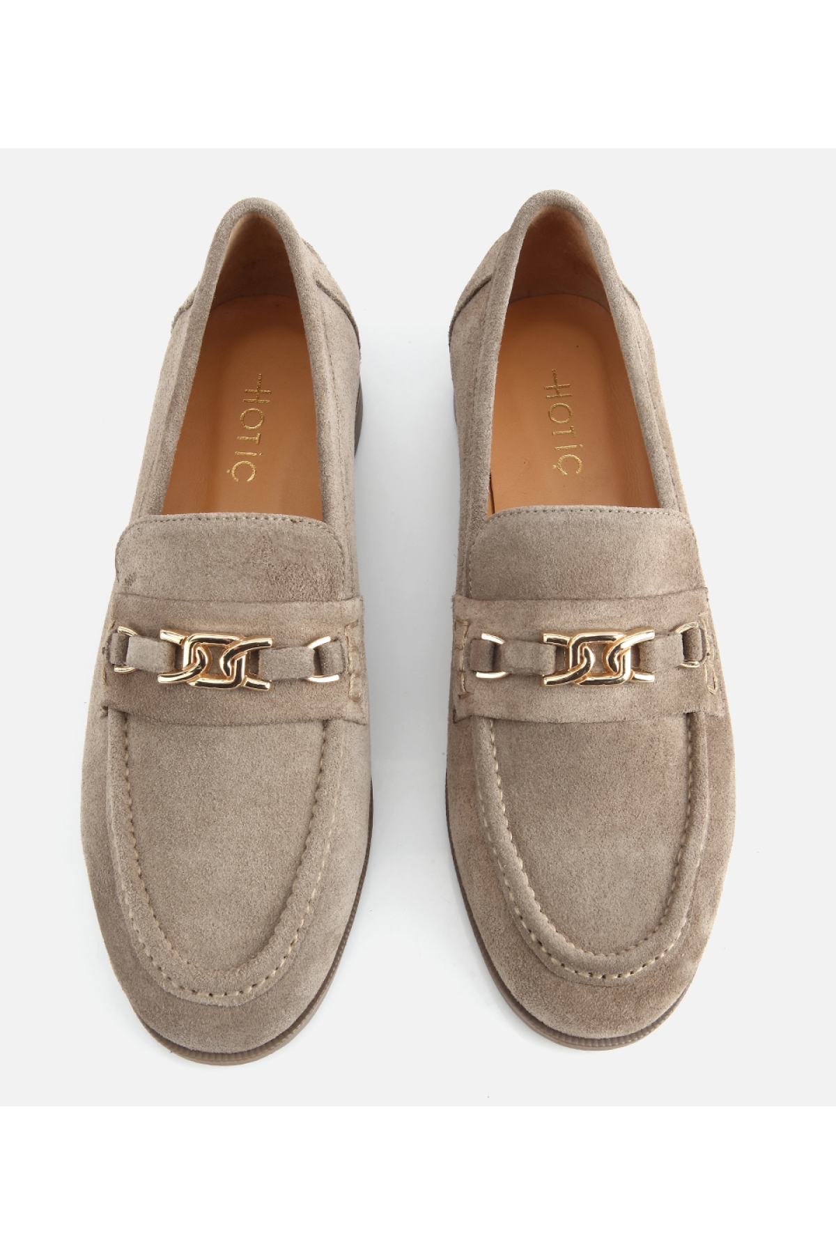 Hotiç Yeşil Hotiç Hotiç Süet Kadın Deri Toka Detaylı Klasik Loafer