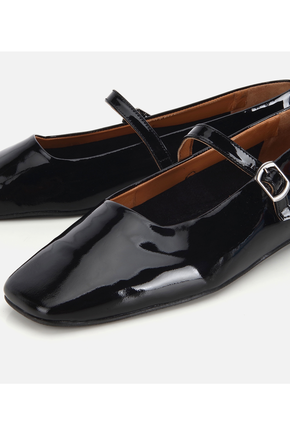 Hotiç Bordo Hotiç Hotiç Rugan Kadın Deri Bantlı Küt Burunlu Babet