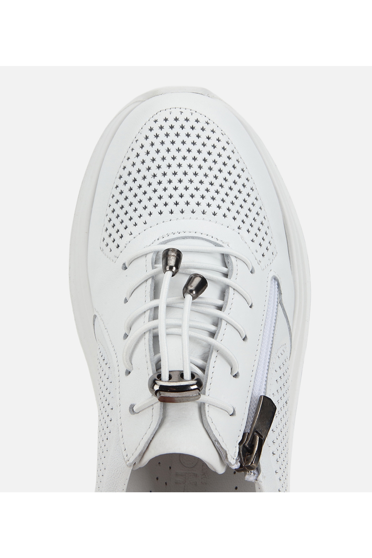 Hotiç Beyaz Hotiç Hotiç Deri Kadın Bağcık Detaylı Spor Ayakkabı