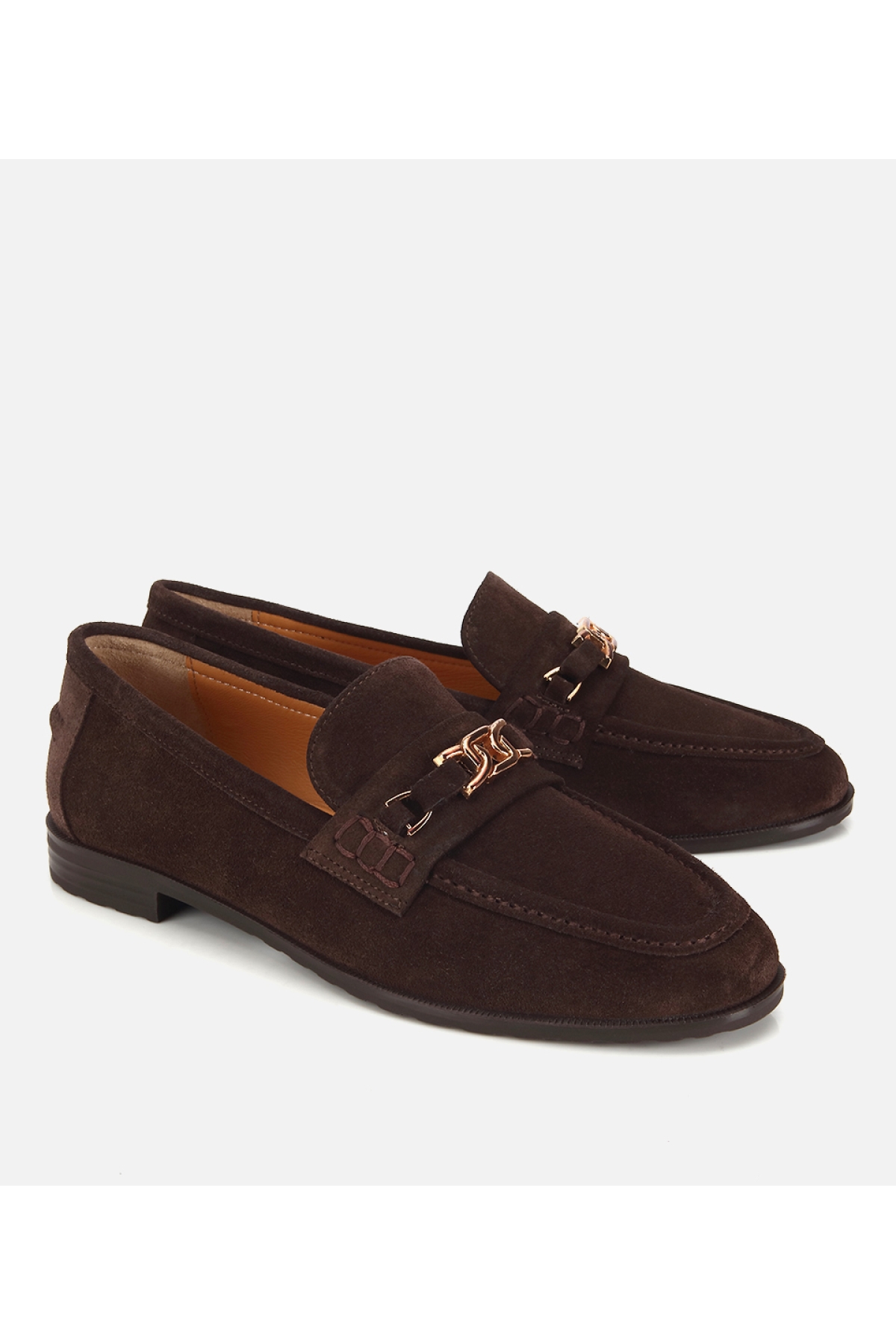 Hotiç Yeşil Hotiç Hotiç Süet Kadın Deri Toka Detaylı Klasik Loafer