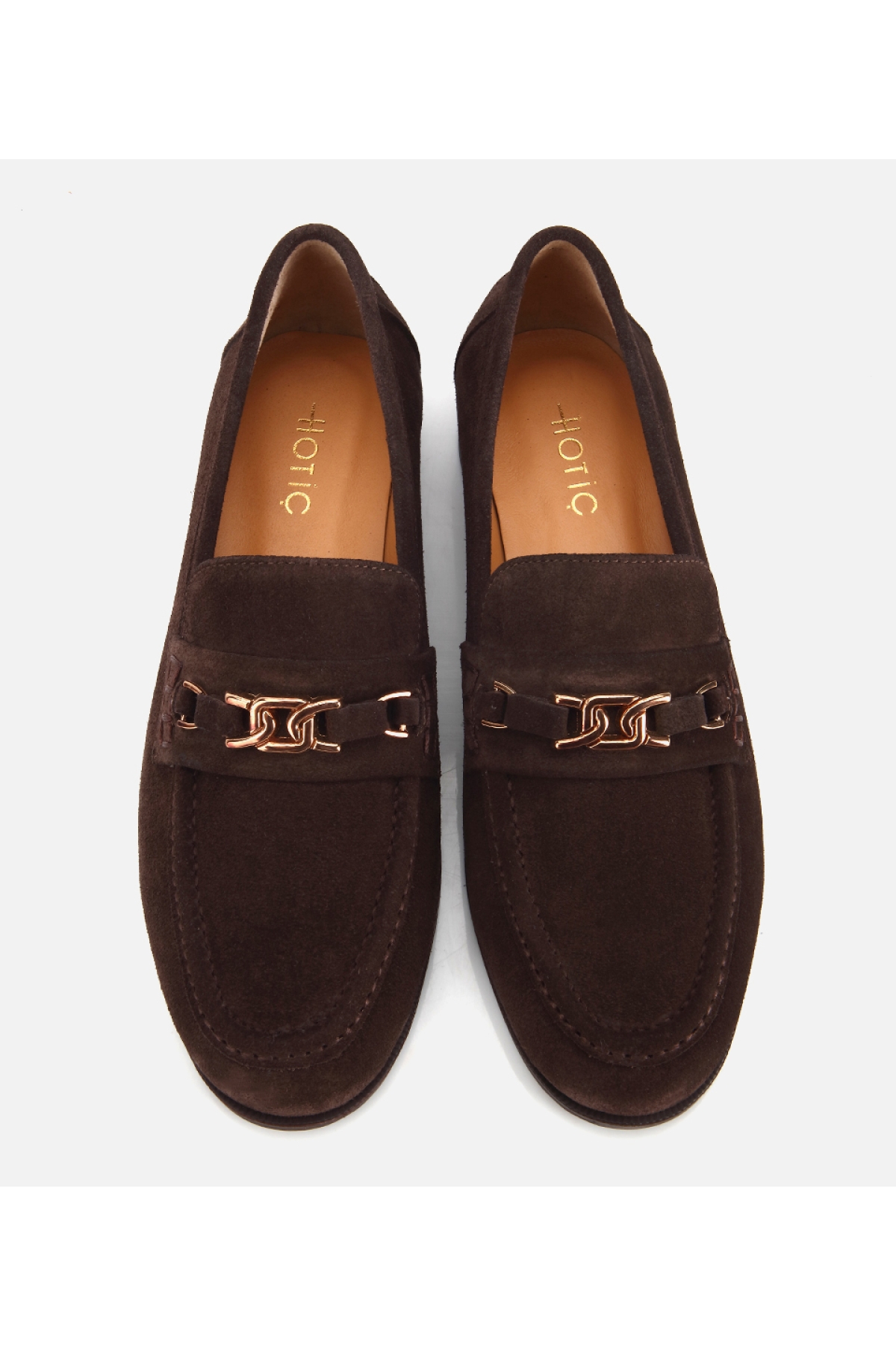 Hotiç Yeşil Hotiç Hotiç Süet Kadın Deri Toka Detaylı Klasik Loafer