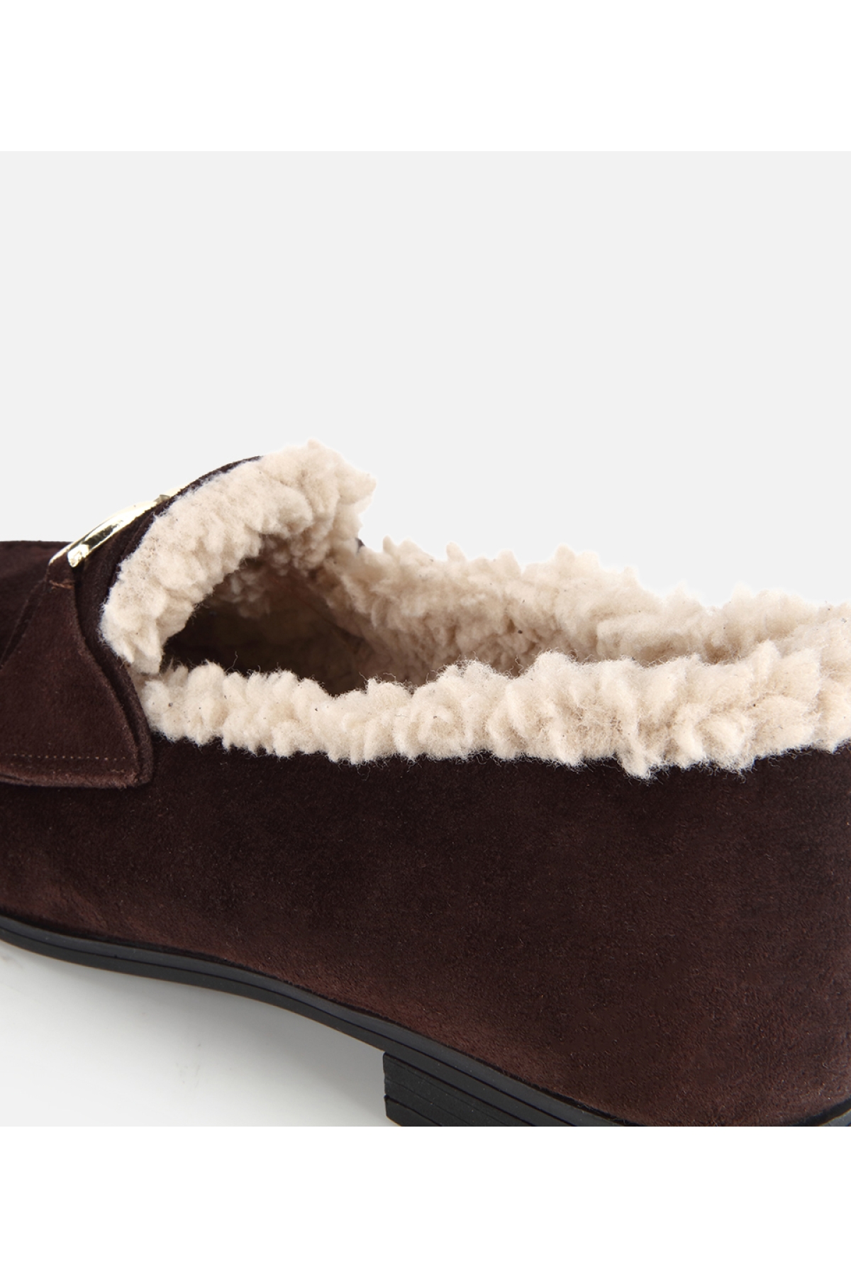 Hotiç Taba Hotiç Hotiç Süet Kadın Deri İçi Kürklü Klasik Loafer