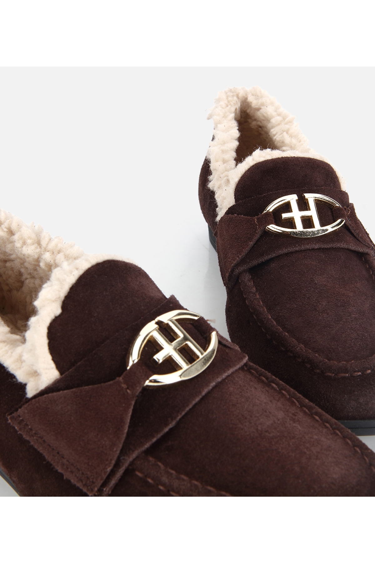 Hotiç Taba Hotiç Hotiç Süet Kadın Deri İçi Kürklü Klasik Loafer