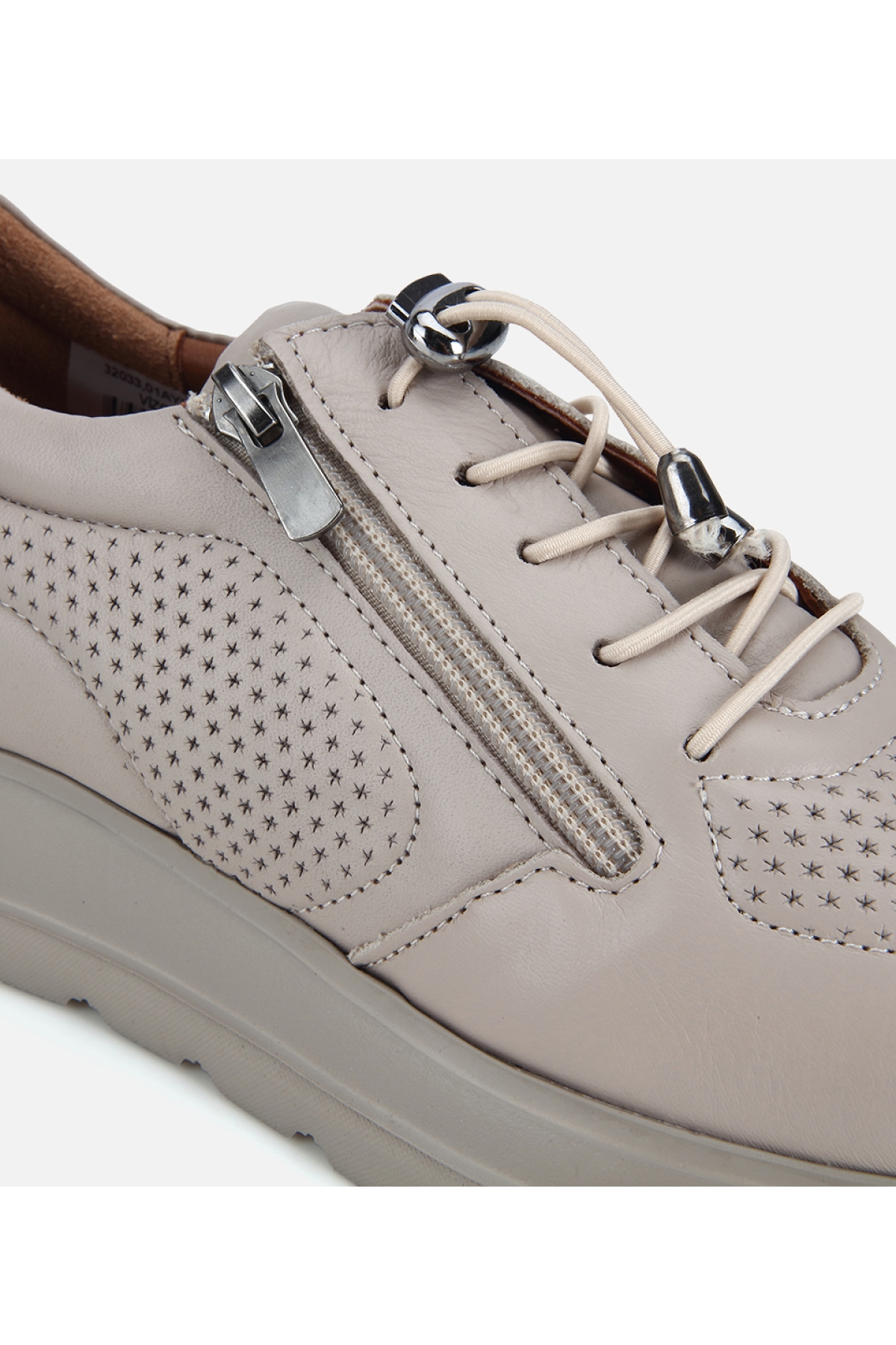 Hotiç Beyaz Hotiç Hotiç Deri Kadın Bağcık Detaylı Spor Ayakkabı