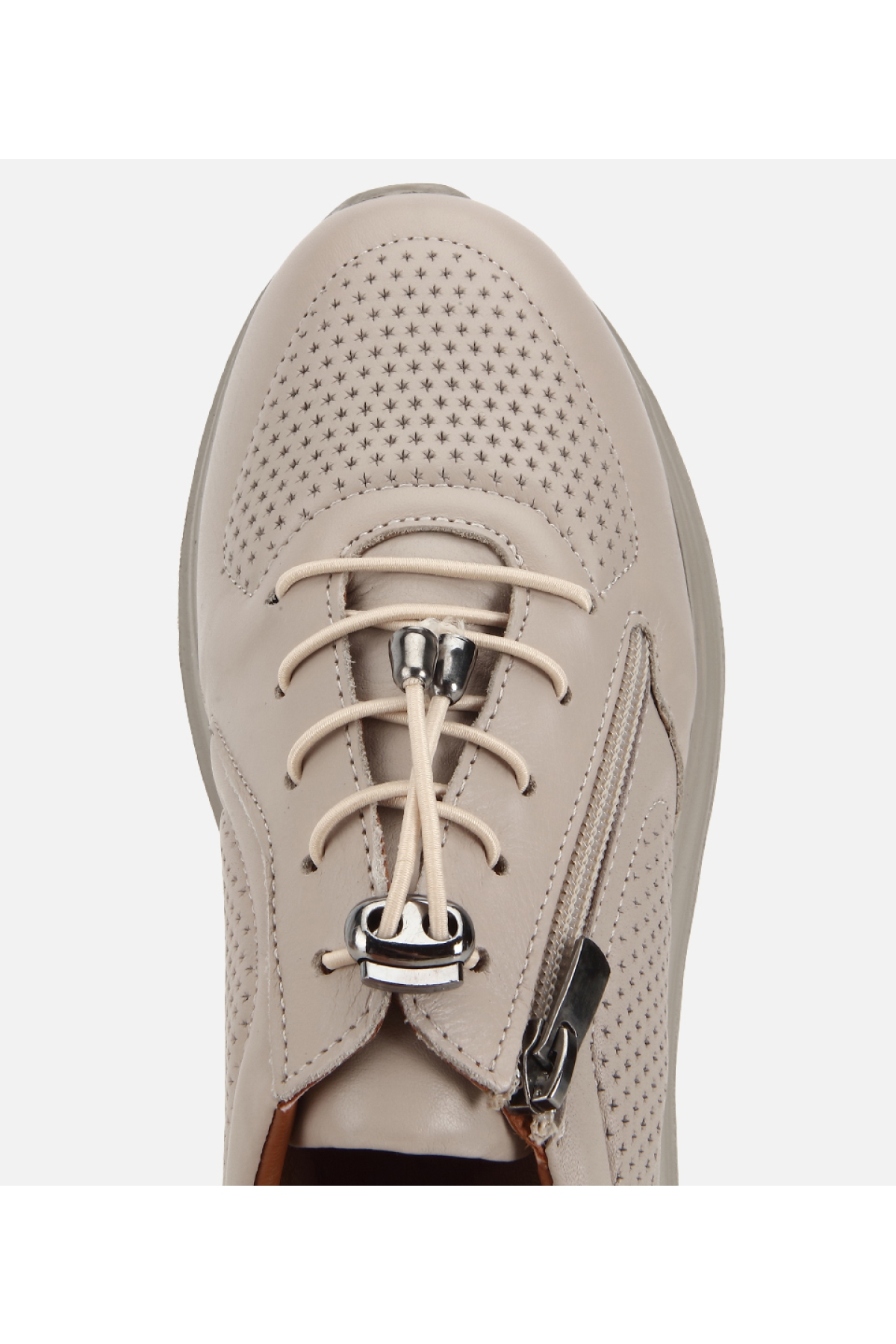 Hotiç Beyaz Hotiç Hotiç Deri Kadın Bağcık Detaylı Spor Ayakkabı