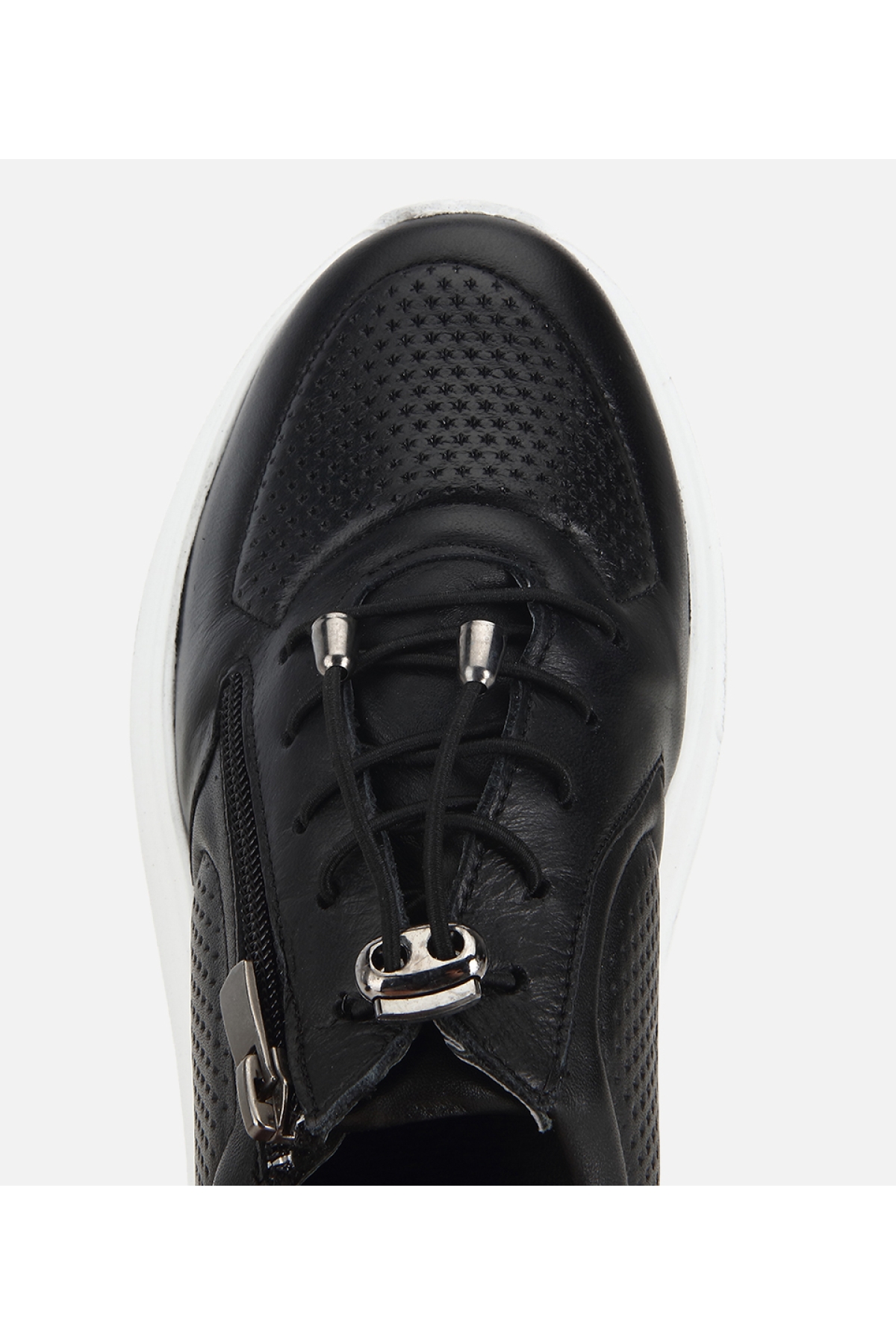 Hotiç Beyaz Hotiç Hotiç Deri Kadın Bağcık Detaylı Spor Ayakkabı