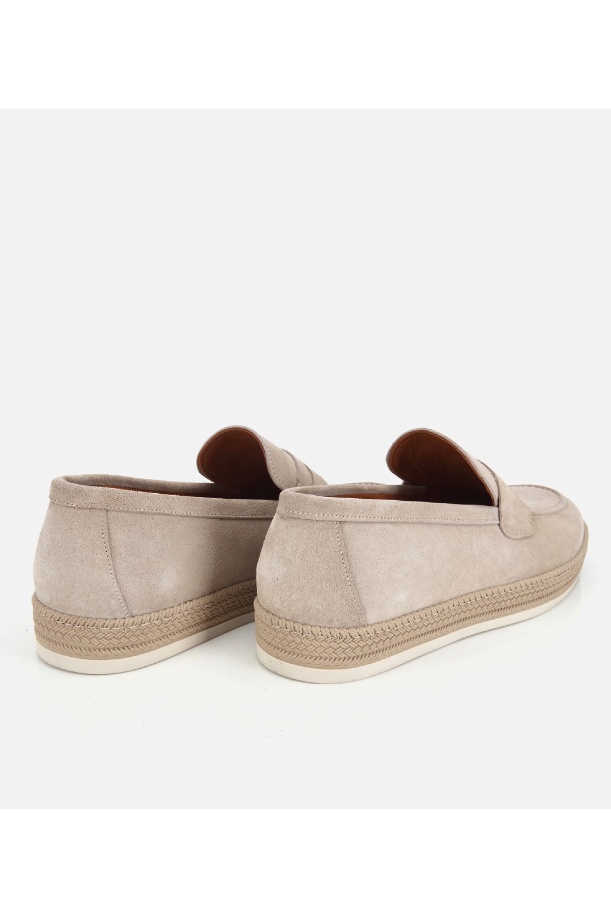 Hotiç Bej Hotiç Hotiç Süet Erkek Deri Hasır Detaylı Günlük Loafer