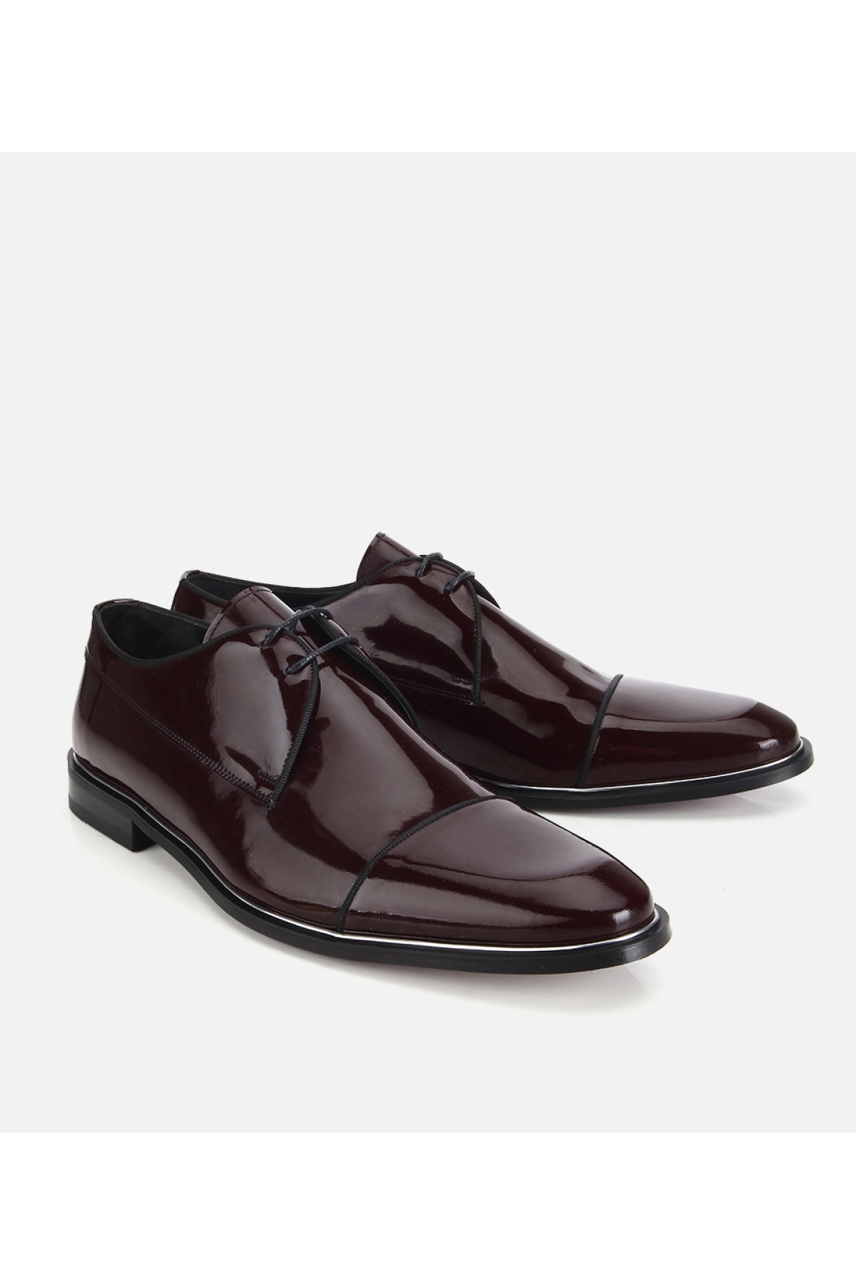 Hotiç Bordo Hotiç Hotiç Rugan Erkek Deri Metal Detaylı Klasik Ayakkabı