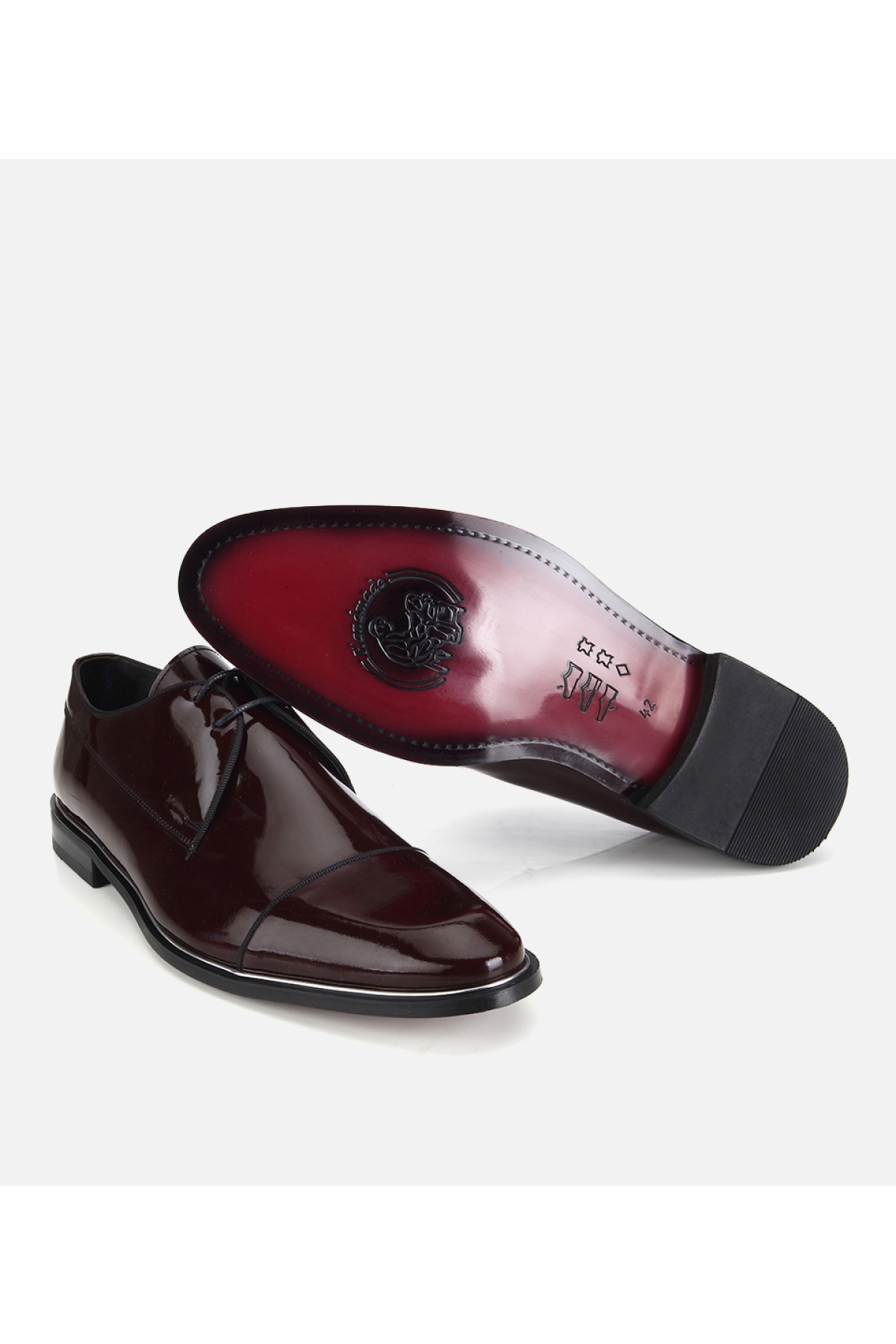 Hotiç Bordo Hotiç Hotiç Rugan Erkek Deri Metal Detaylı Klasik Ayakkabı