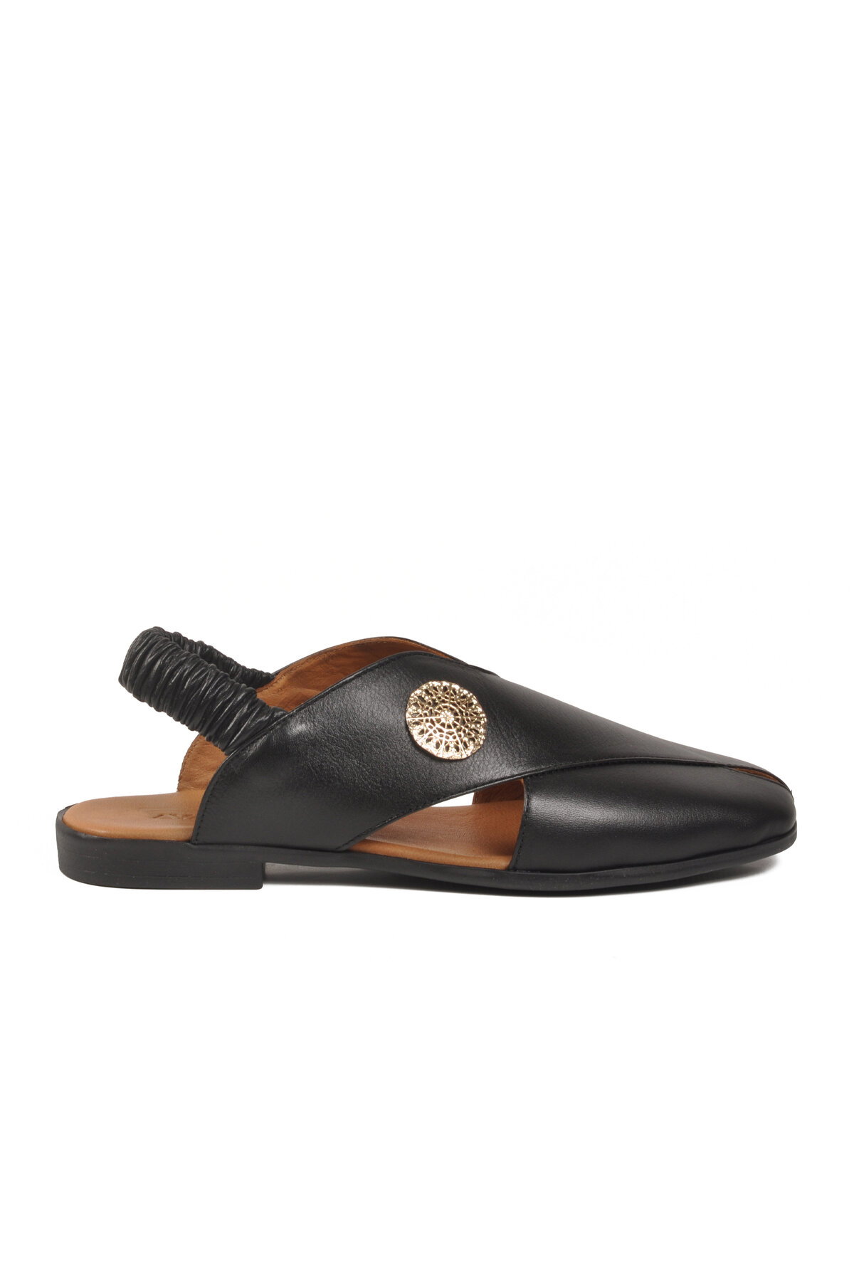 Ayakmod Siyah Ayakmod Hakiki Deri Kadın Sandalet 604 Z